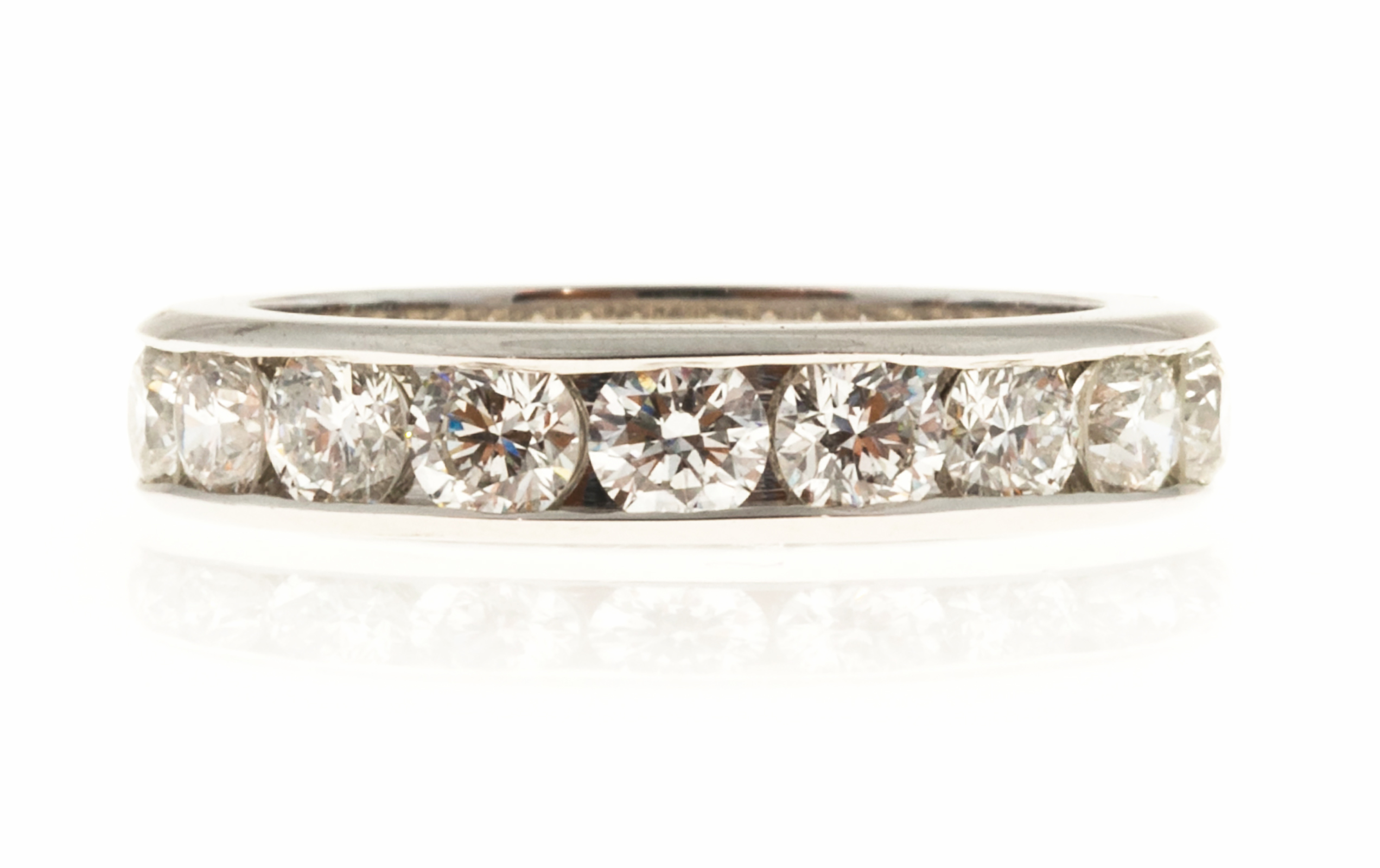 Platinum with 2.70ct Diamond Eternity Band Ring Size 6.5