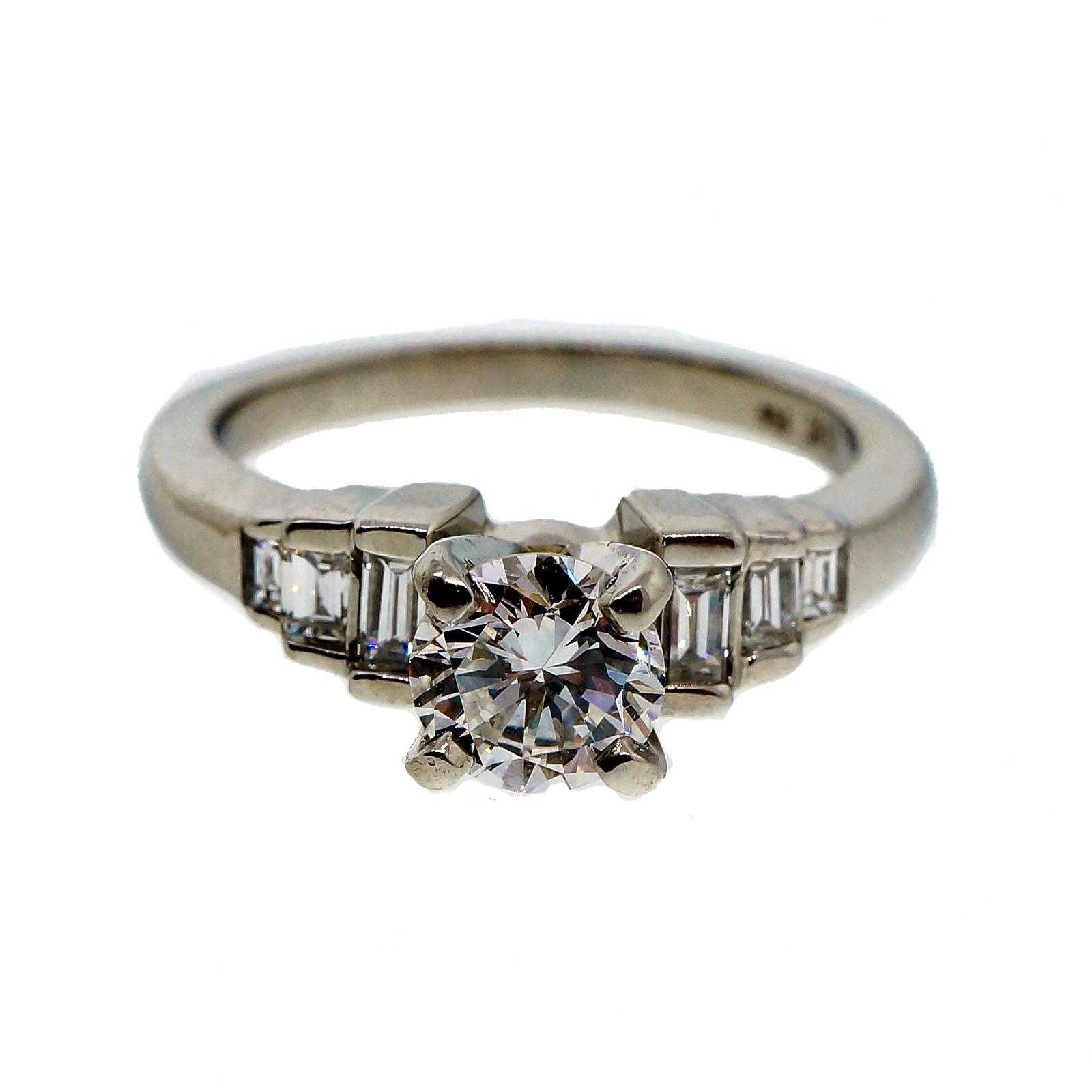 Platinum 0.87ct Diamond Ring Size 5.5