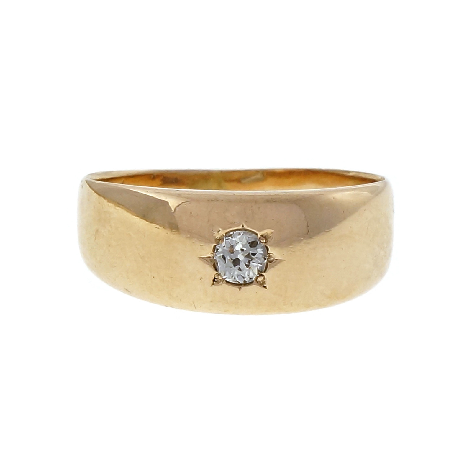 Victorian 14K Pink Gold 0.10ct Diamond Band Ring Size 6.5 