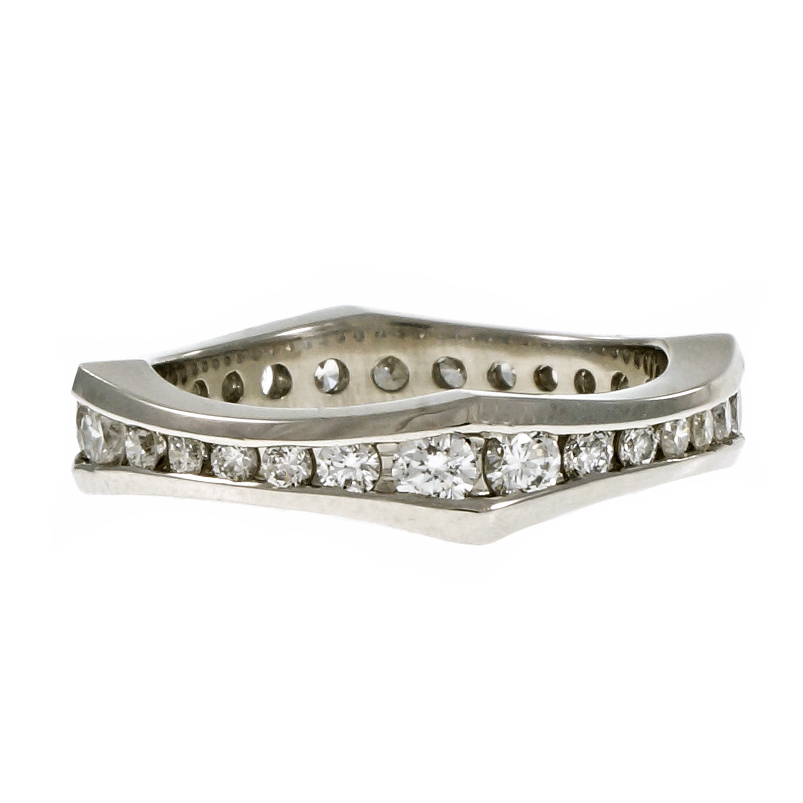Platinum with Diamond Eternity Band Ring Size 5.75