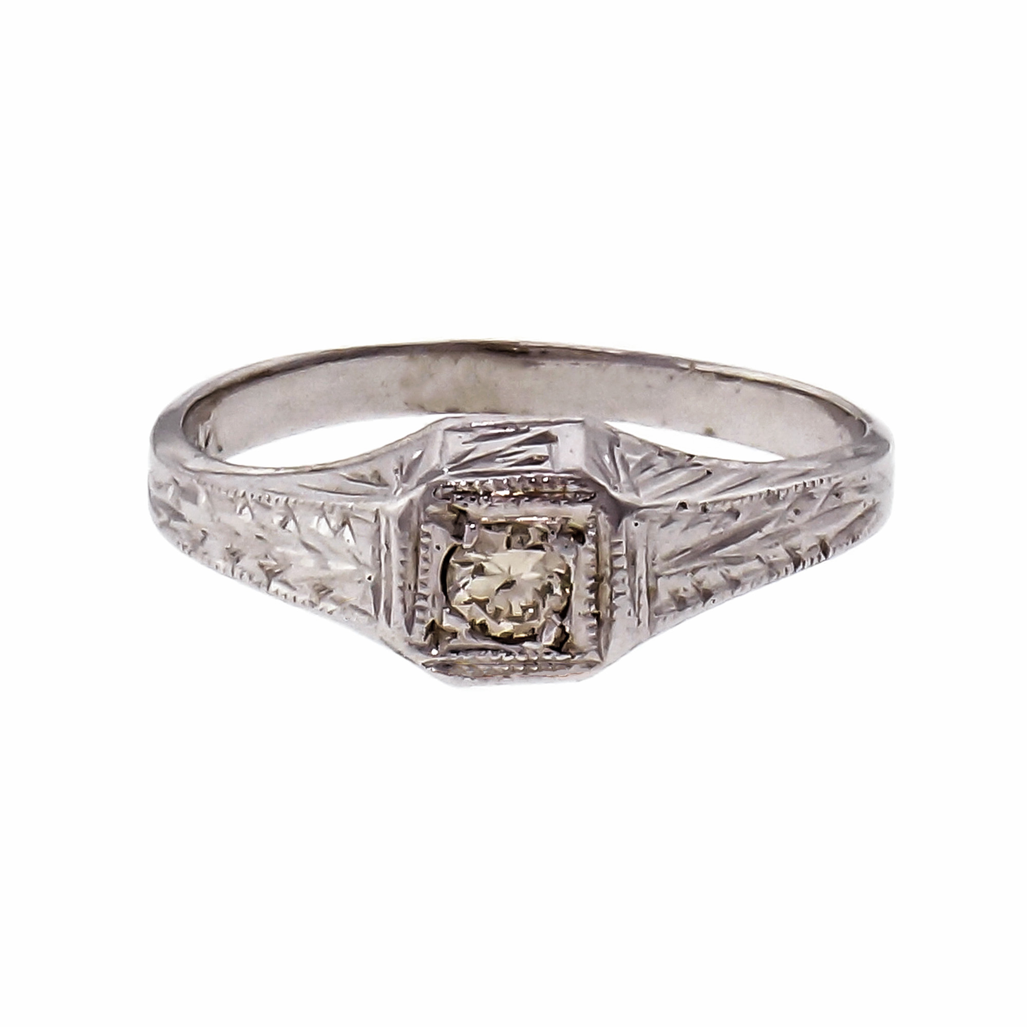 Diamond Baby Ring 14k White Gold