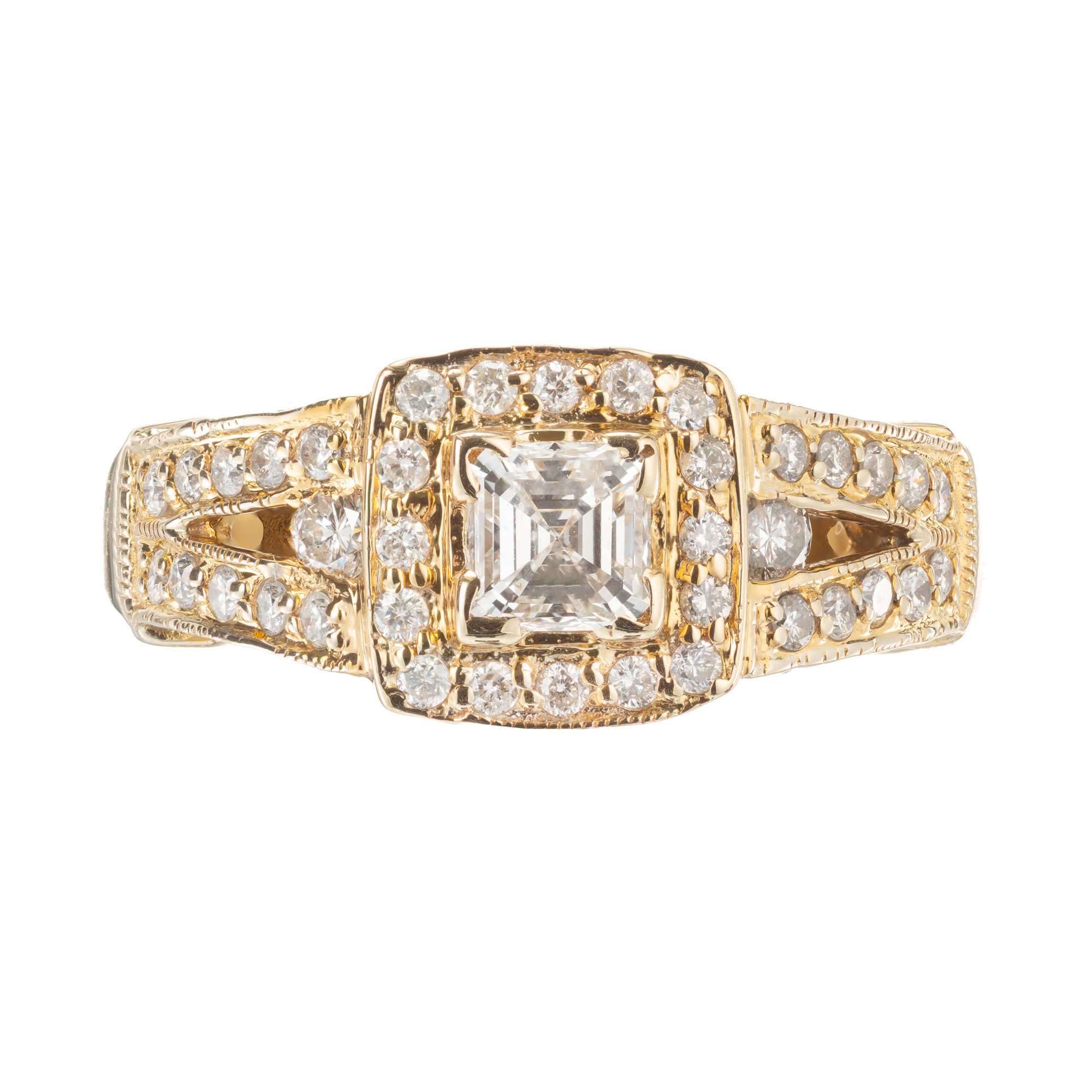 1.30 Carat Diamond 14k Yellow Gold Engagement Ring