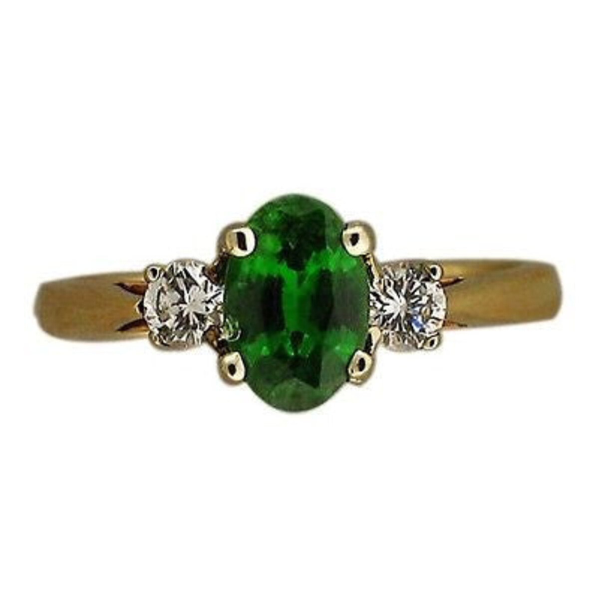 14K Yellow Gold with 1.07 Ct Garnet & 0.25 Ct Diamond Ring Size 6.25