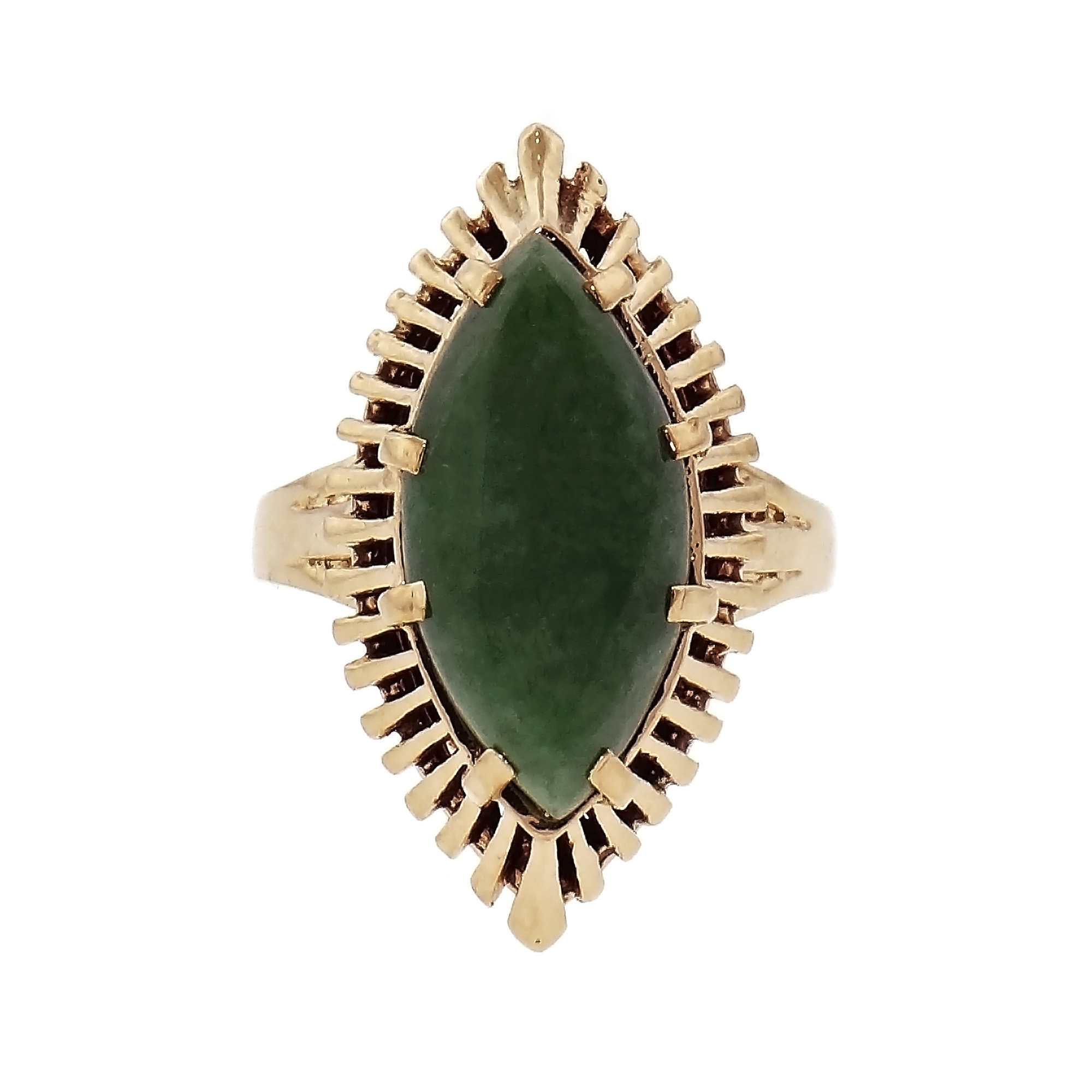 Marquise Cabochon Jadeite Jade Ring