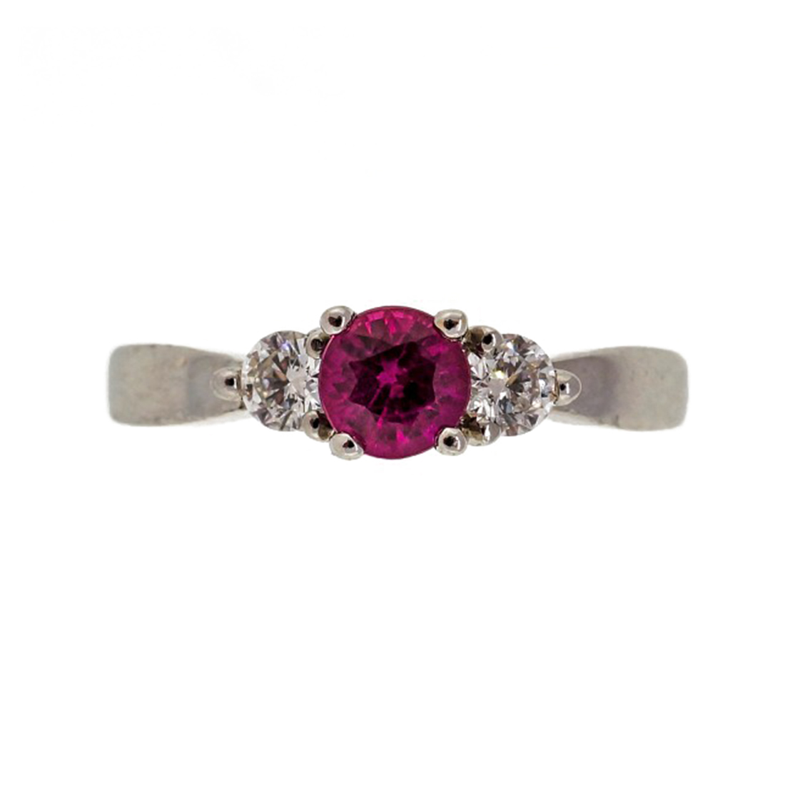 14K White Gold 0.56ct Sapphire  0.25ct Diamond Ring Size 7 
