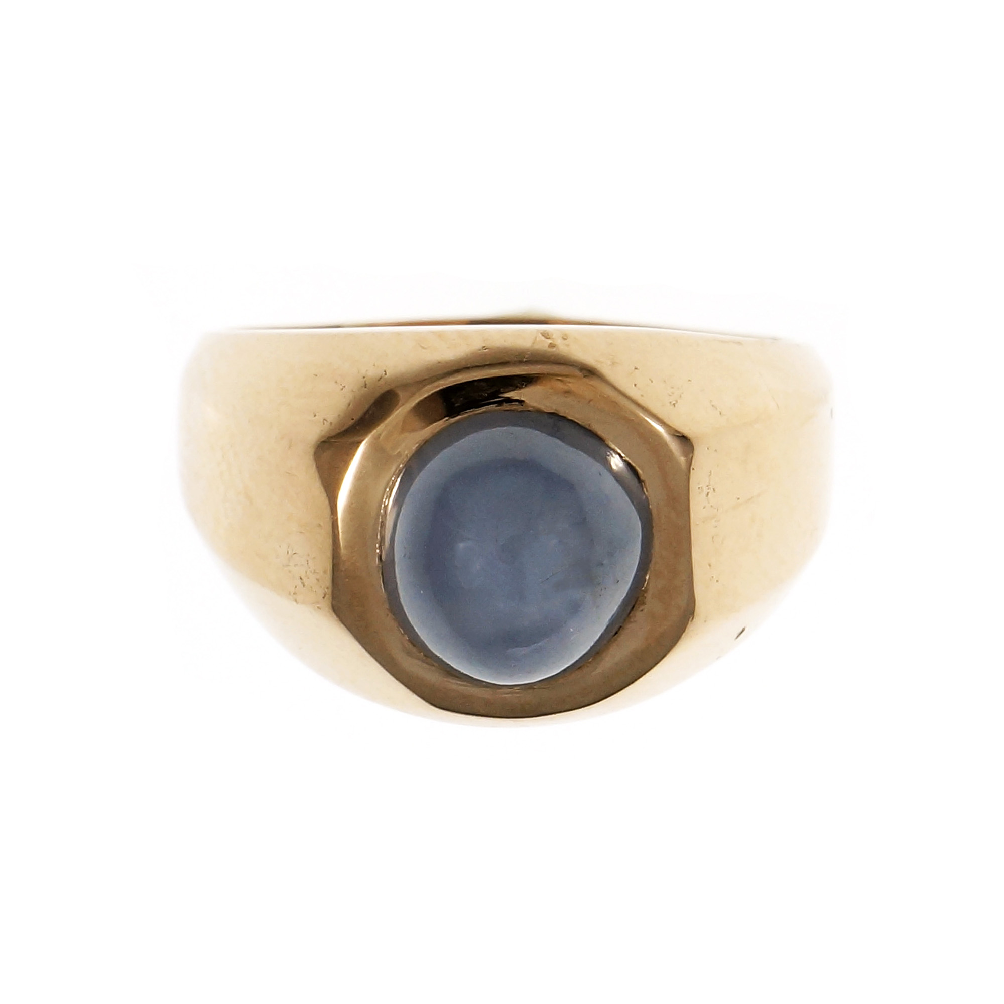 Vintage 14K Rose Gold 2.00ct Light Blue Star Sapphire Ring Size 8