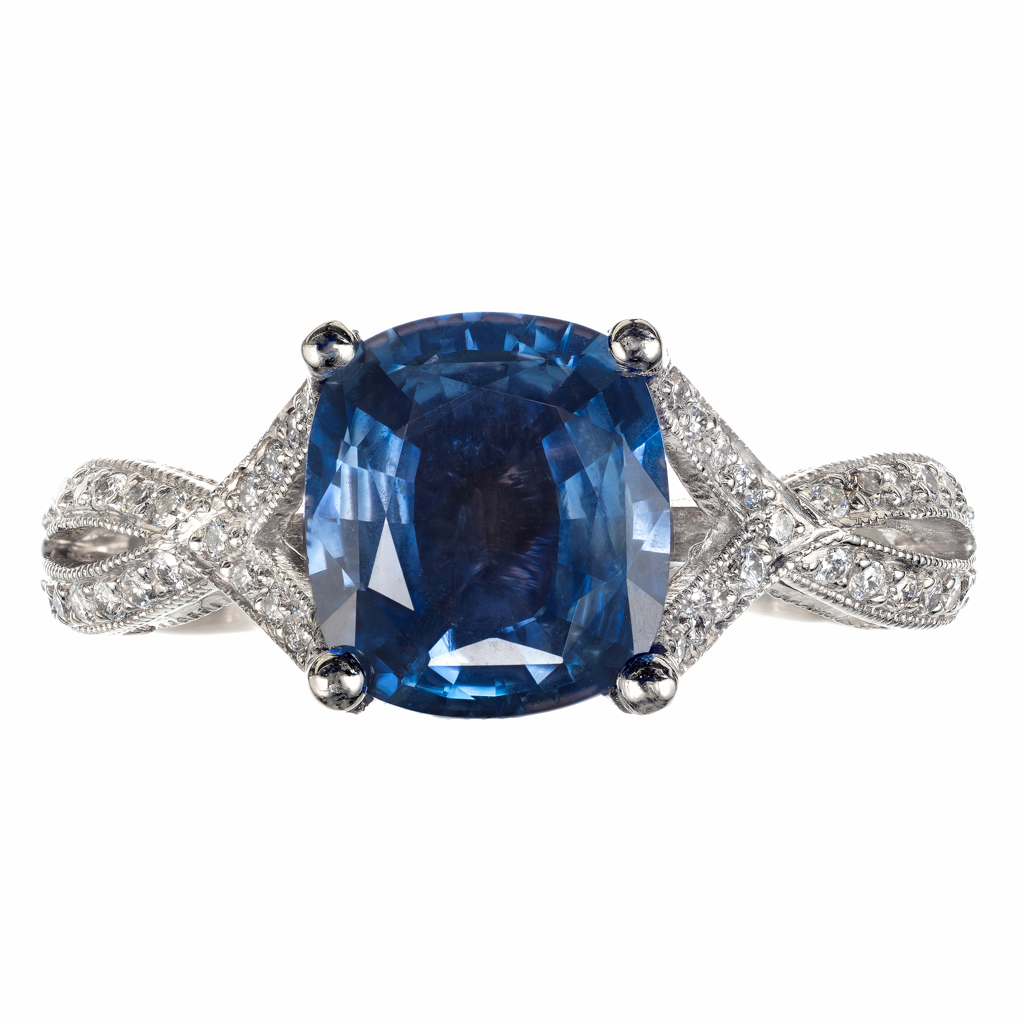 Tacori GIA Certified Sapphire Diamond Platinum Ring