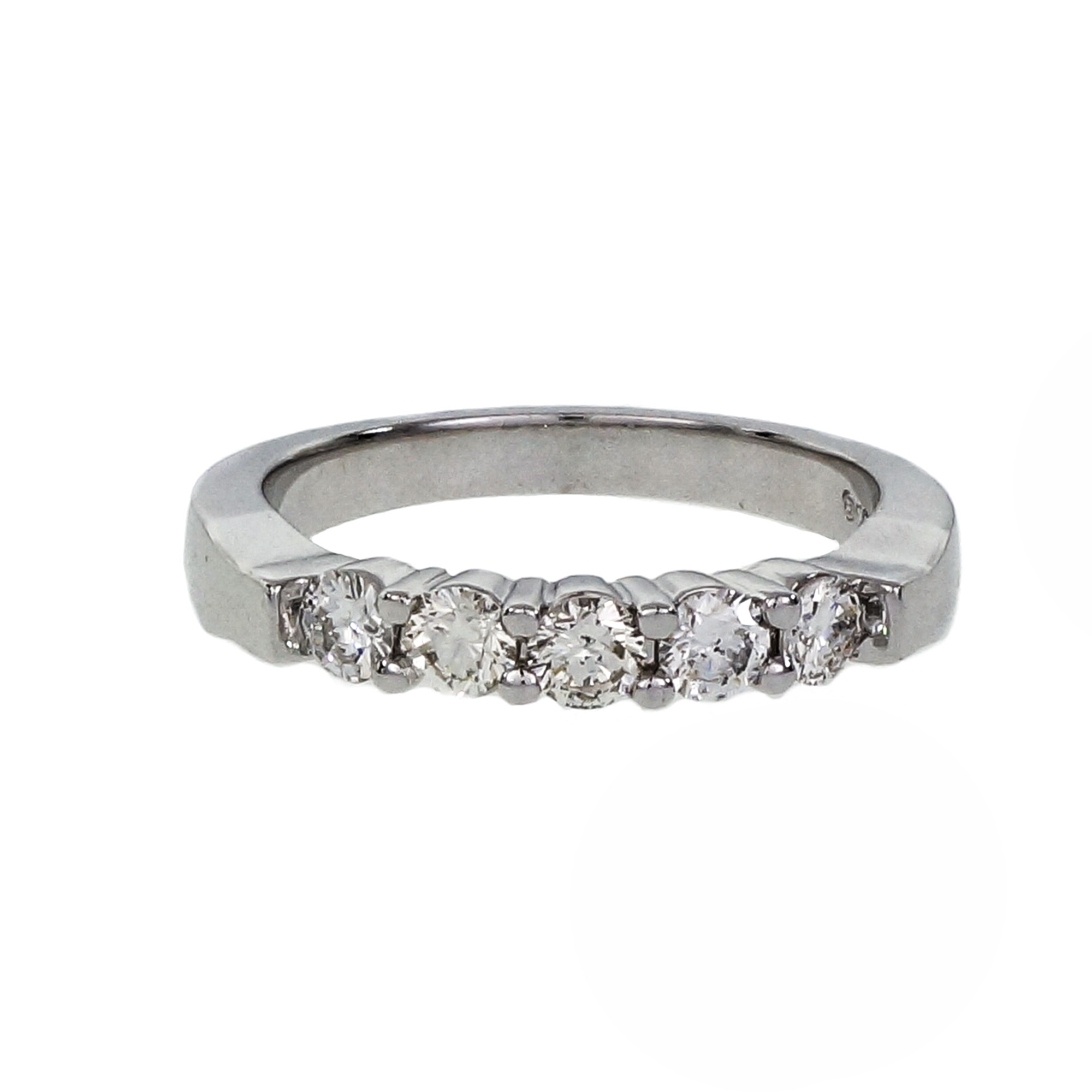 Peter Suchy 14K White Gold with 0.50ct. Diamond Wedding Band Ring Size 5.75
