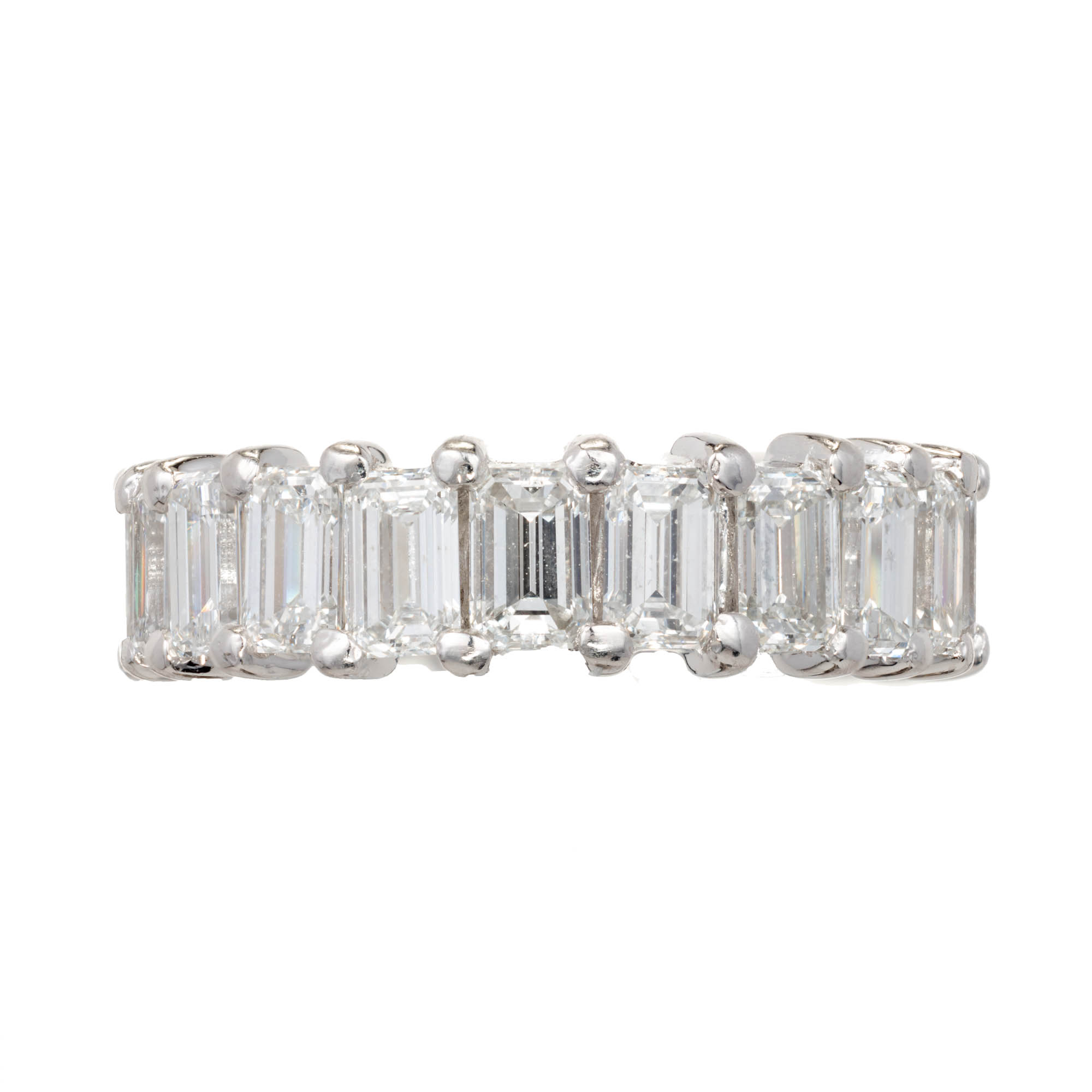 Peter Suchy 6.50 Carat Emerald Cut Diamond Eternity Platinum Band Ring  