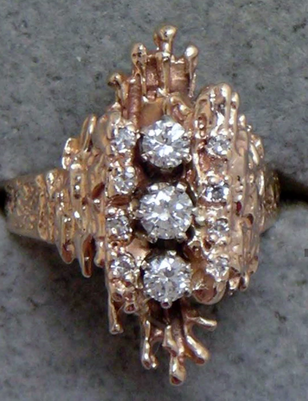 14K Gold and Diamond Cocktail Ring