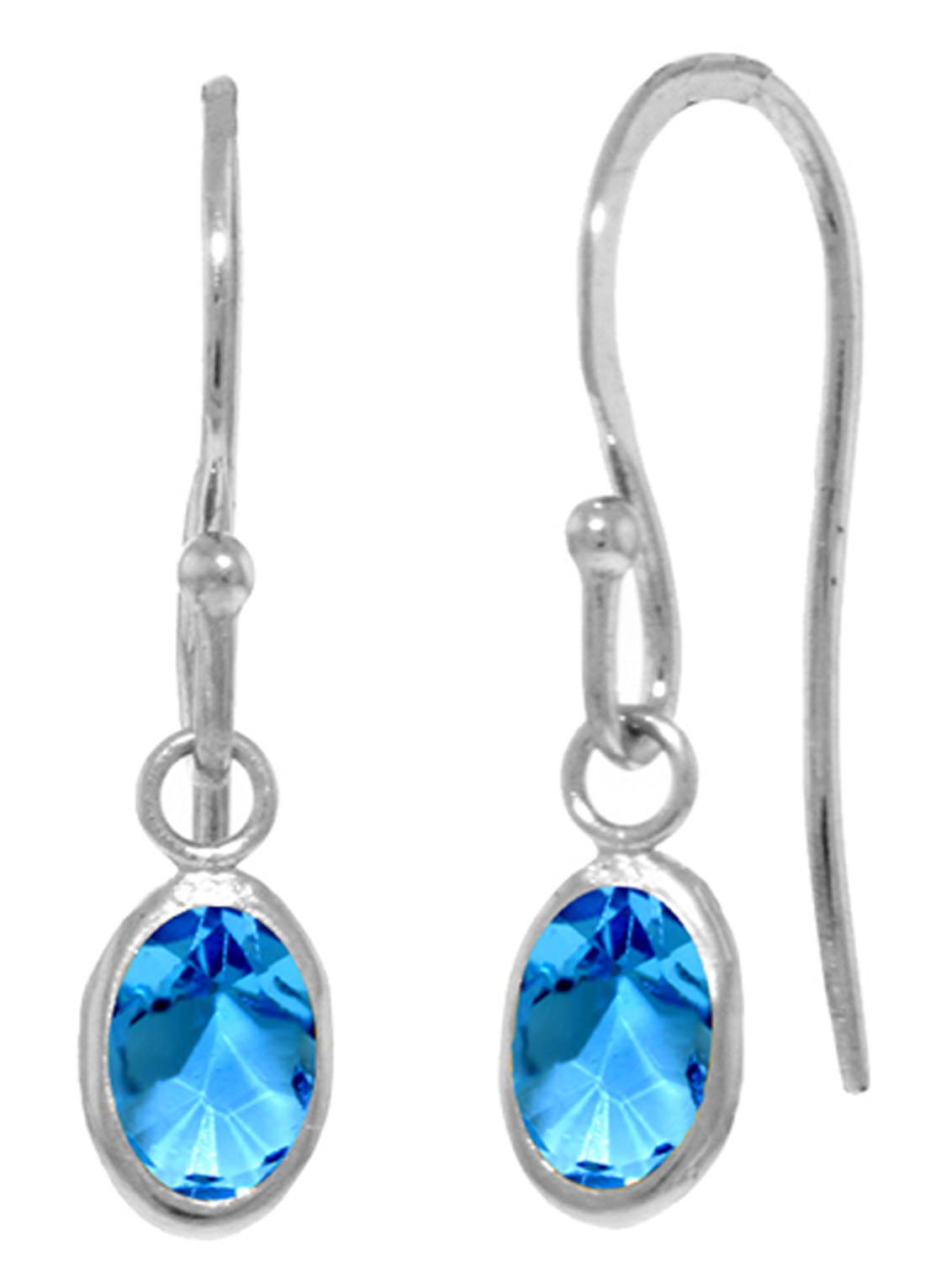 1 CTW 14K Solid White Gold Intoxicated By You Blue Topaz Earrings