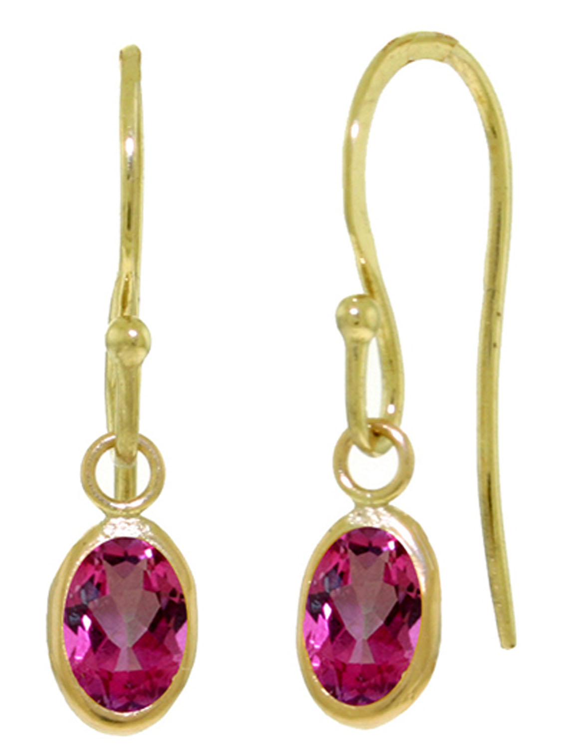 1 CTW 14K Solid Gold Faithful Pink Topaz Earrings