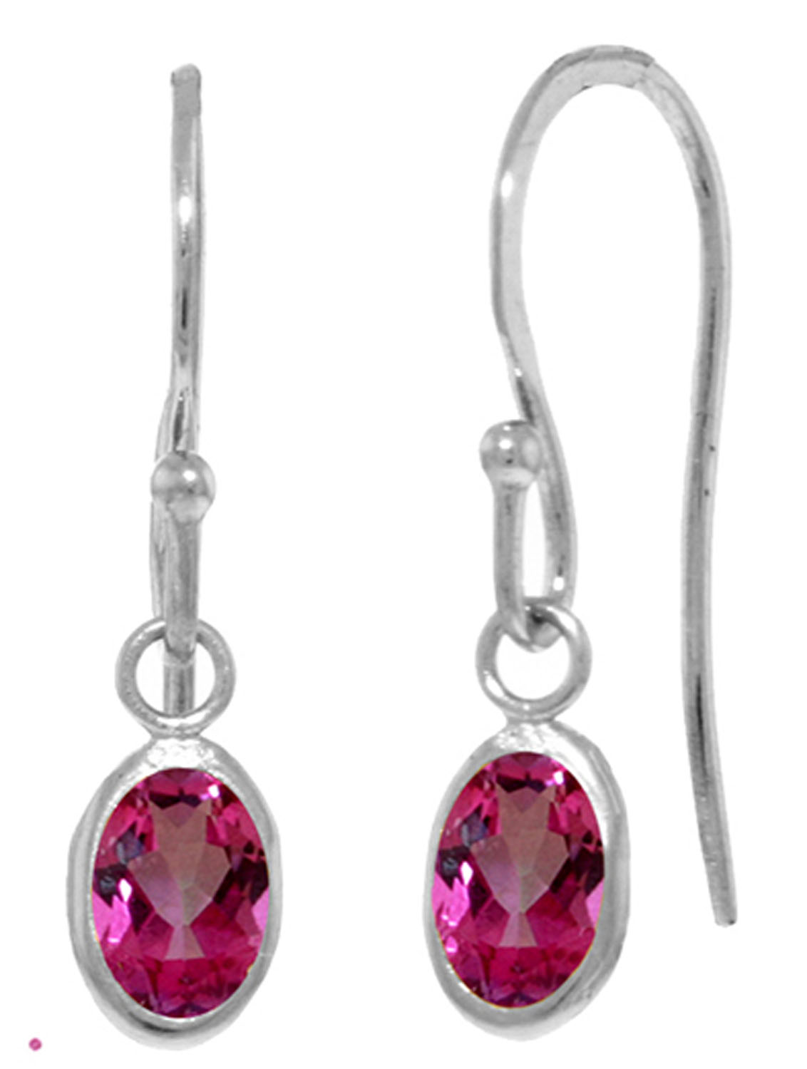 1 CTW 14K Solid White Gold Untie The Knot Pink Topaz Earrings