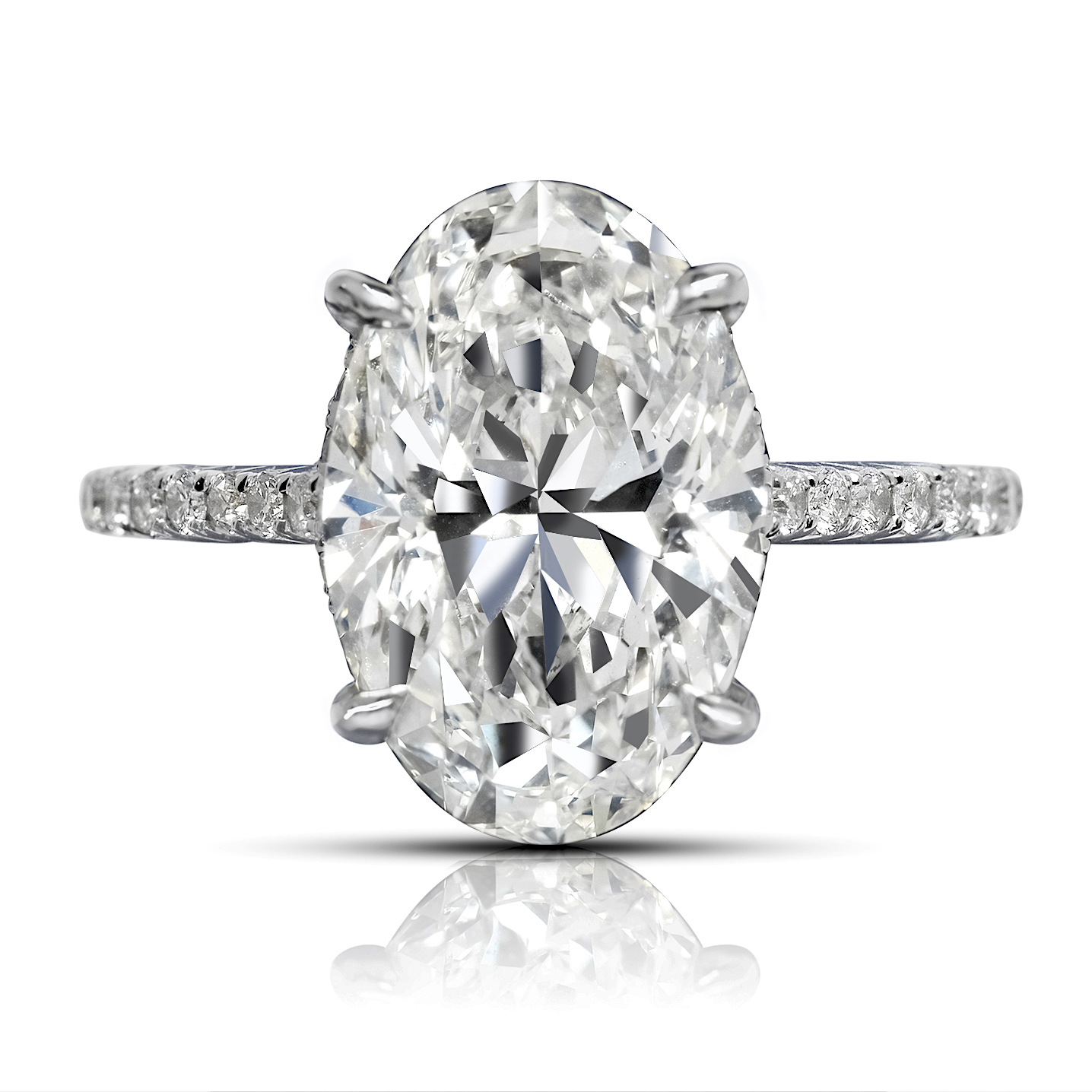 6 CARAT OVAL CUT H COLOR VS2 CLARITY DIAMOND ENGAGEMENT RING 18K WHITE GOLD GIA CERTIFIED 5 CT H VS2 BY MIKE NEKTA