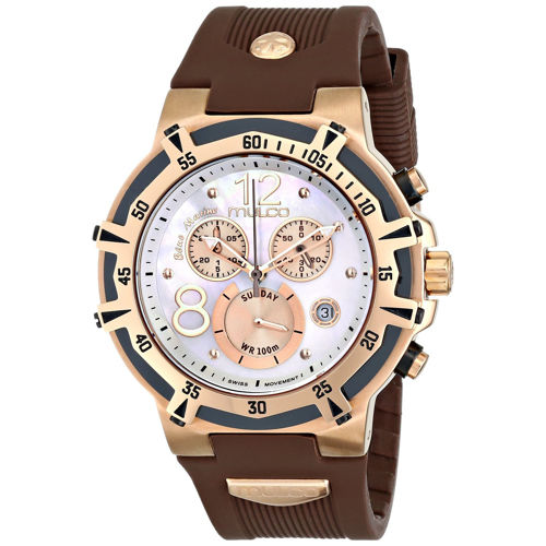 Mulco Bluemarine Gold Tone Brown Chronograph Stainless Steel Watch MW1-29903-031