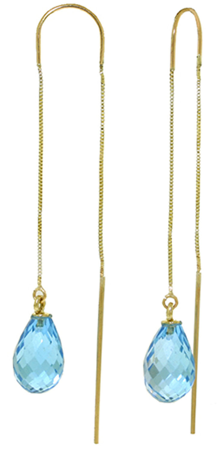 4.5 CTW 14K Solid Gold Surely Recognizable Blue Topaz Earrings