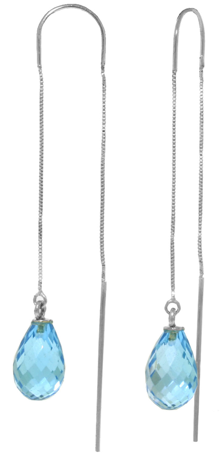 4.5 CTW 14K Solid White Gold Found Myself Blue Topaz Earrings