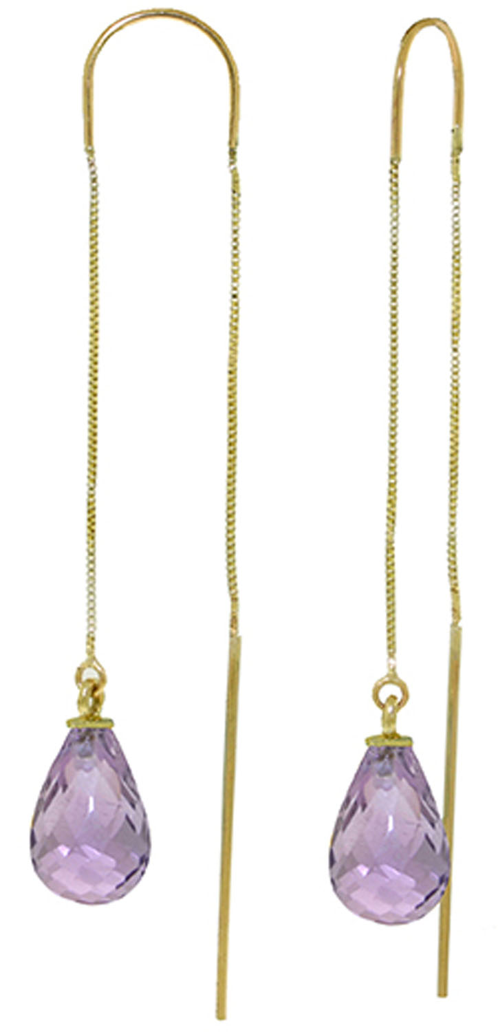4.5 CTW 14K Solid Gold Amethystbiguous Amethyst Earrings