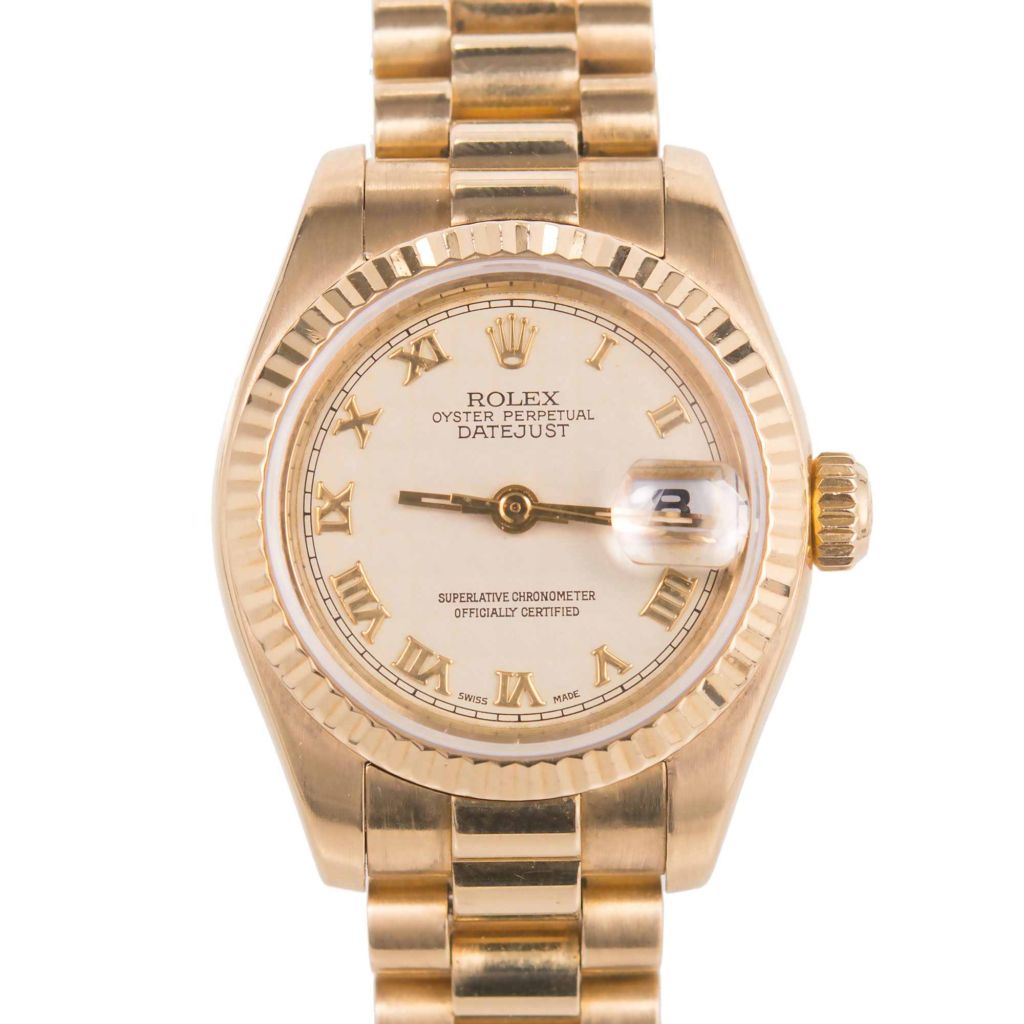 Ladies Rolex 18k Yellow Gold President 179178 Rare Textured Dial