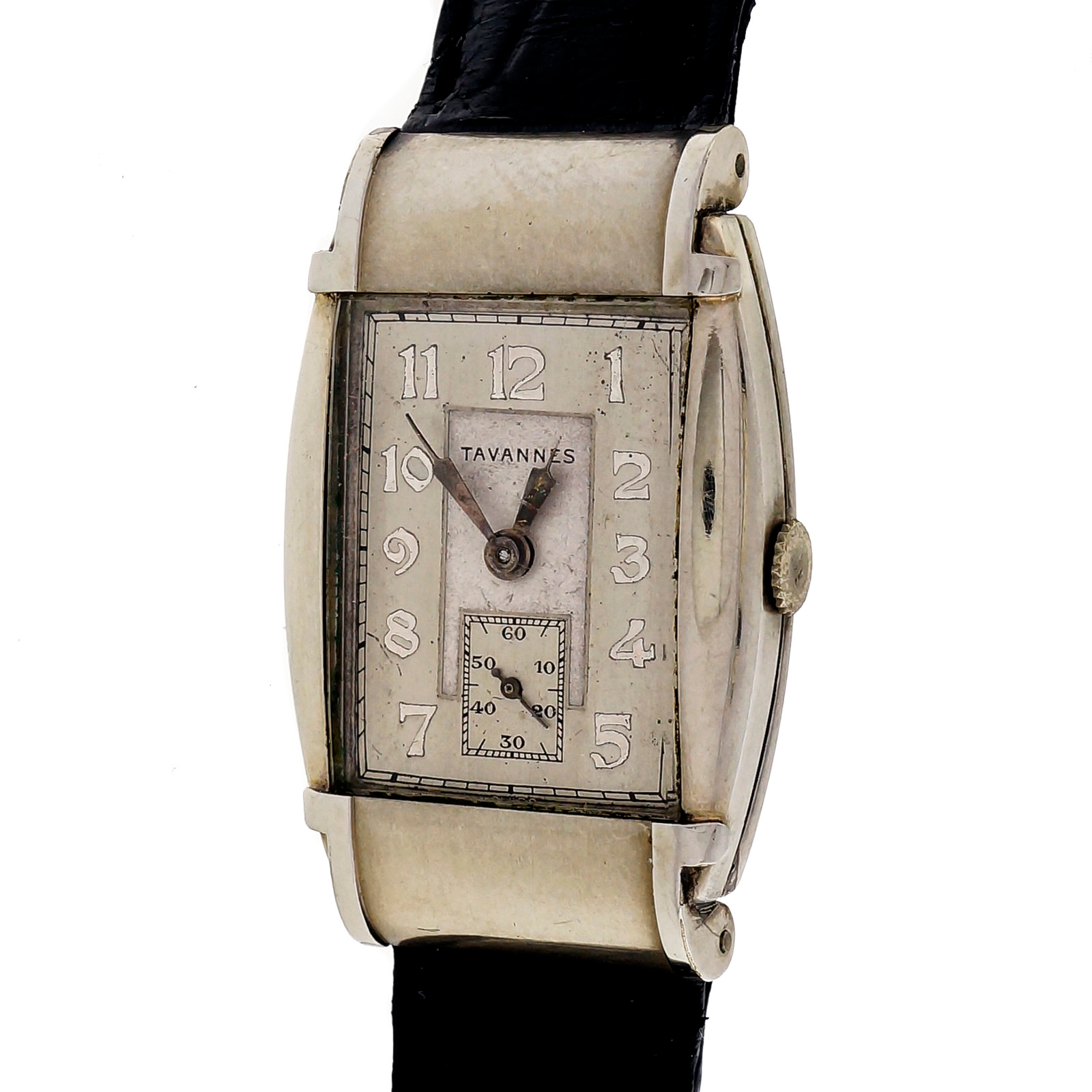 Tavannes 1950 Art Deco Hooded Lug Steel Strap Wrist Watch