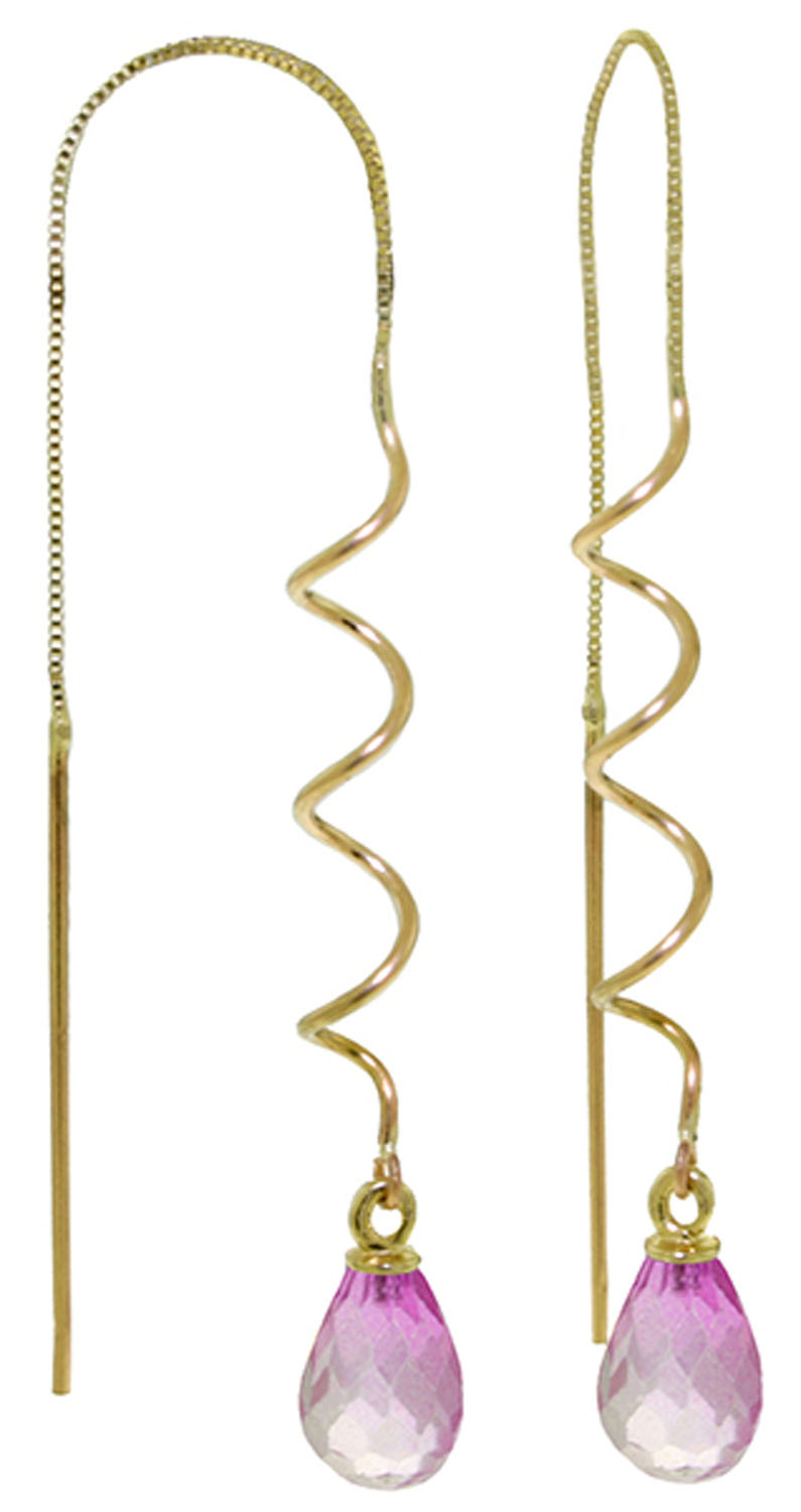 3.3 CTW 14K Solid Gold Love Is Not A Dream Pink Topaz Earrings