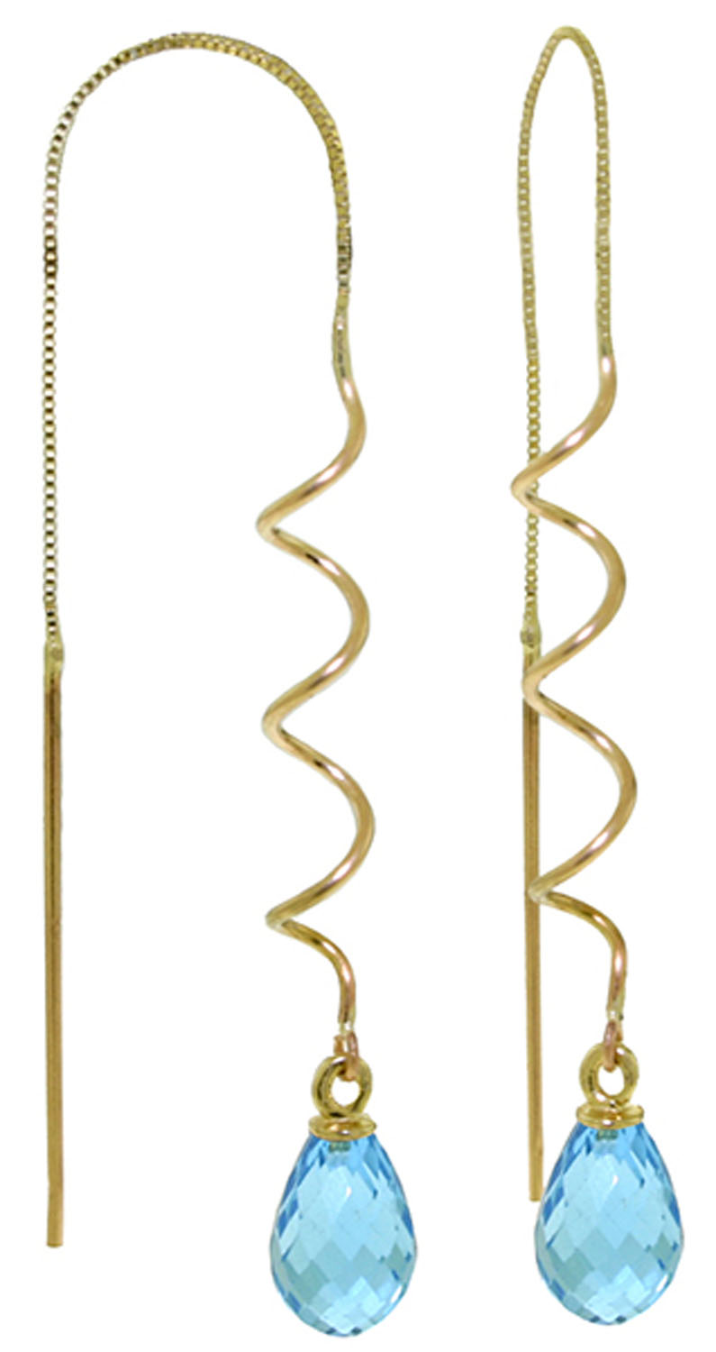 3.3 CTW 14K Solid Gold Counting Moments Blue Topaz Earrings
