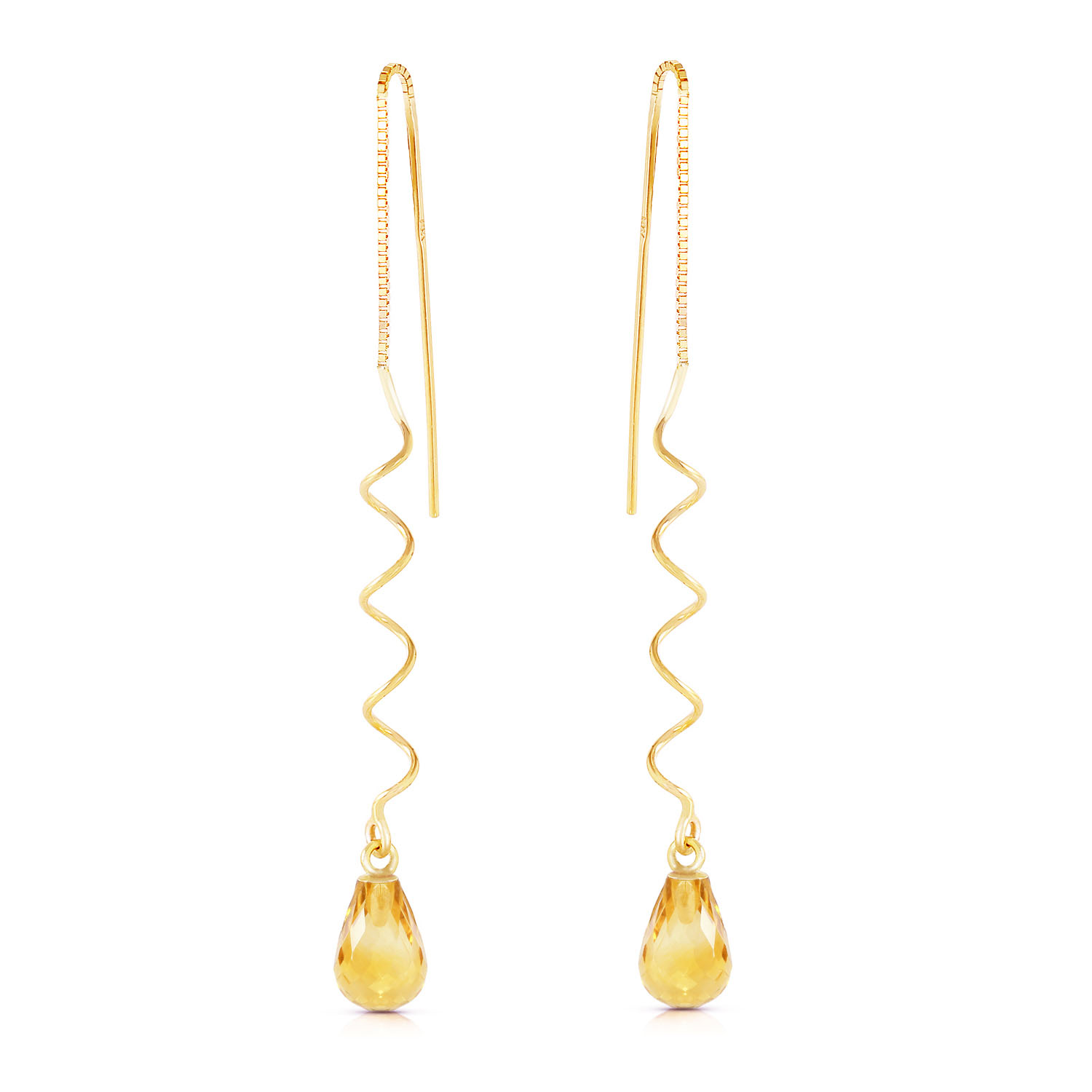 3.3 CTW 14K Solid Gold Sumptuous Shine Citrine Earrings