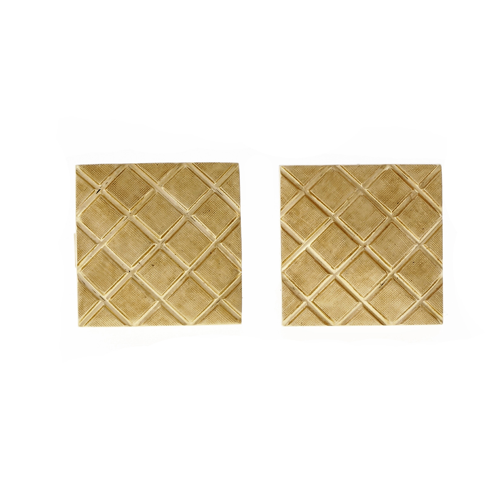 Vintage 1960 Square Cuff Links “X” Design