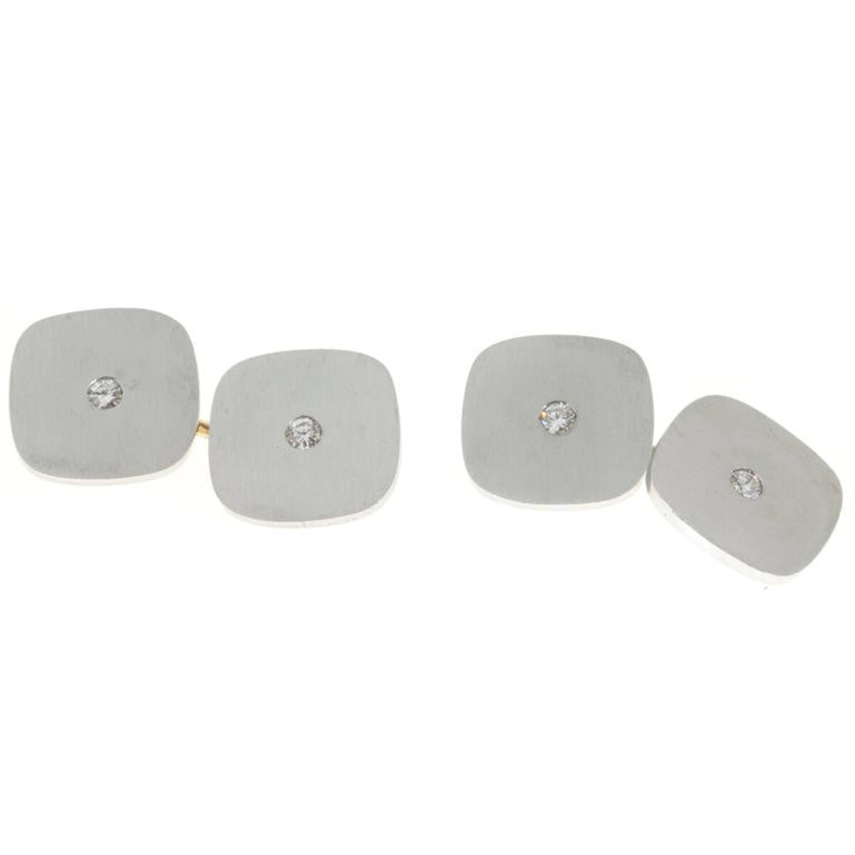 Tiffany & Co. Platinum and 18K Yellow Gold with 0.28ct. Diamond Double Sided Cufflinks