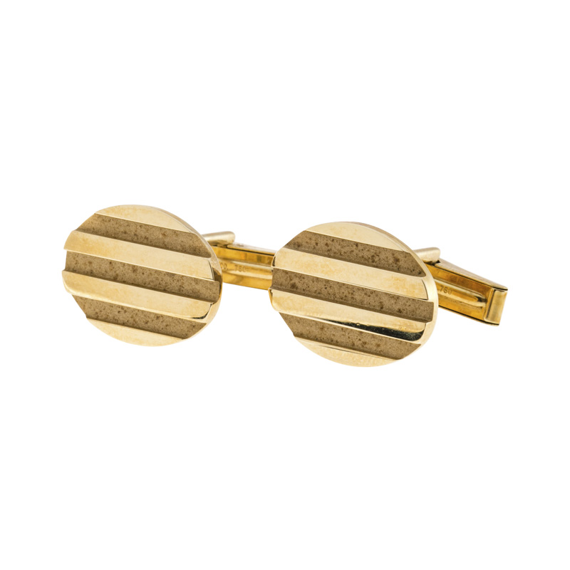 Tiffany  Co. 18K Yellow Gold Vintage Oval Cufflinks