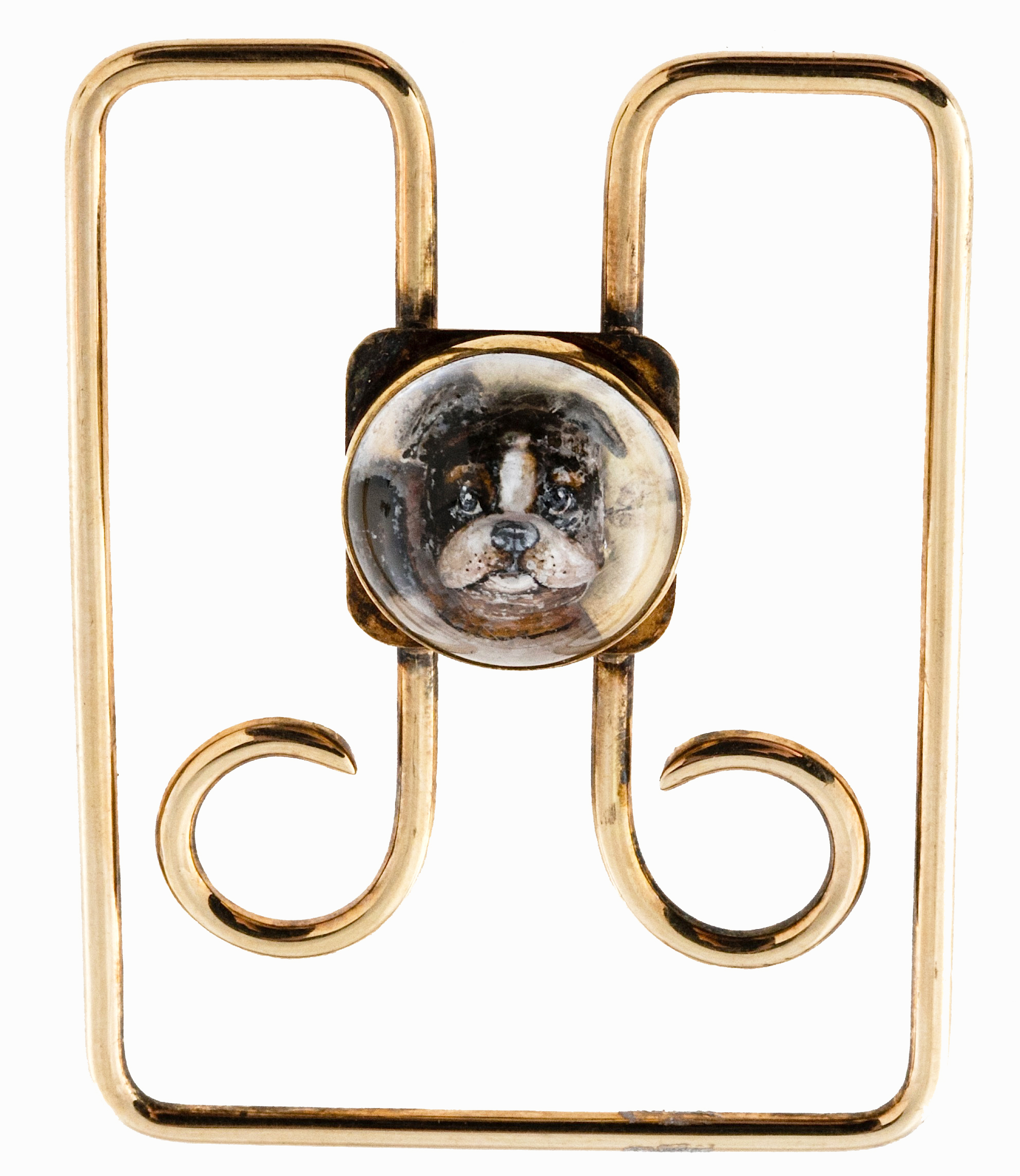 Estate 14k Yellow Gold Designer Tiffany + Co Boston Terrier Money Clip