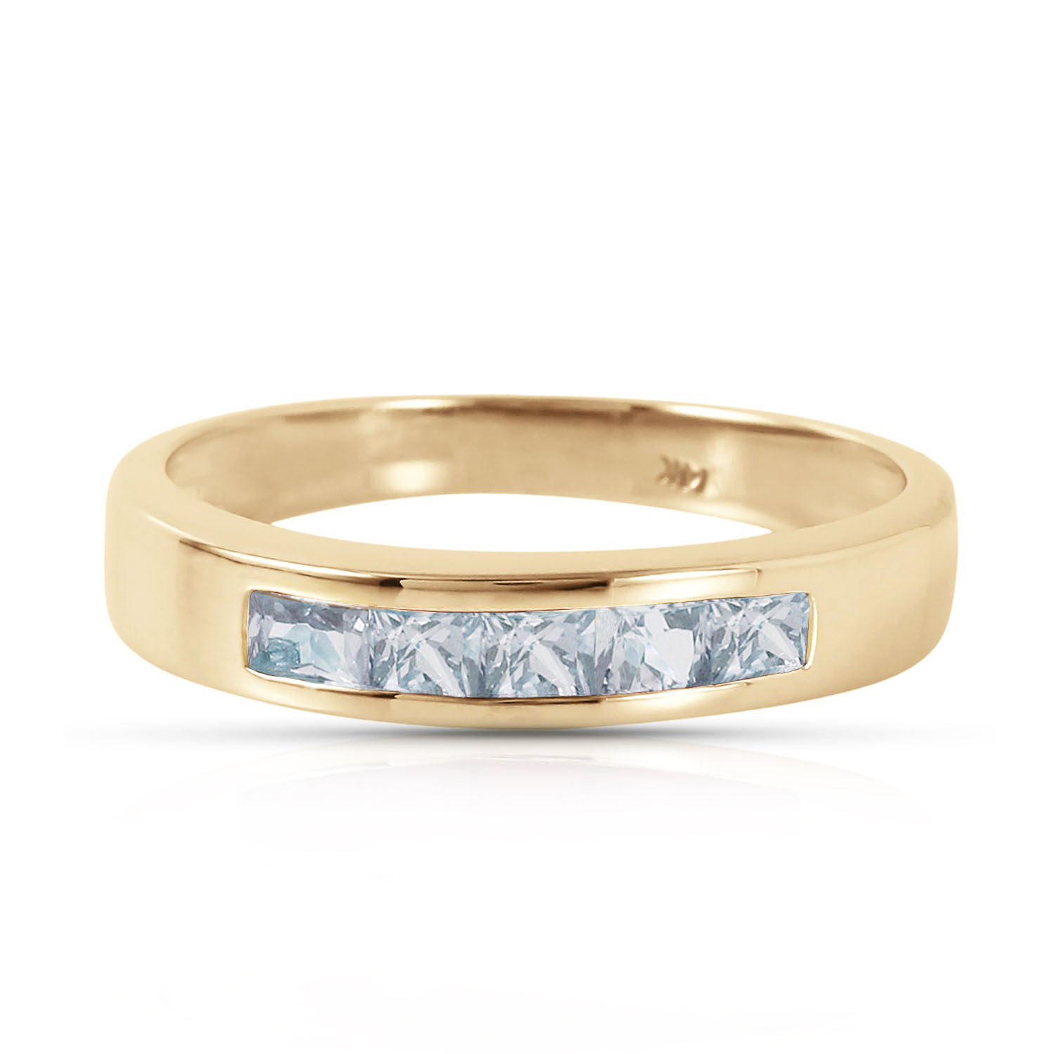 0.5 CTW 14K Solid Gold Knocking On Your Door Aquamarine Ring