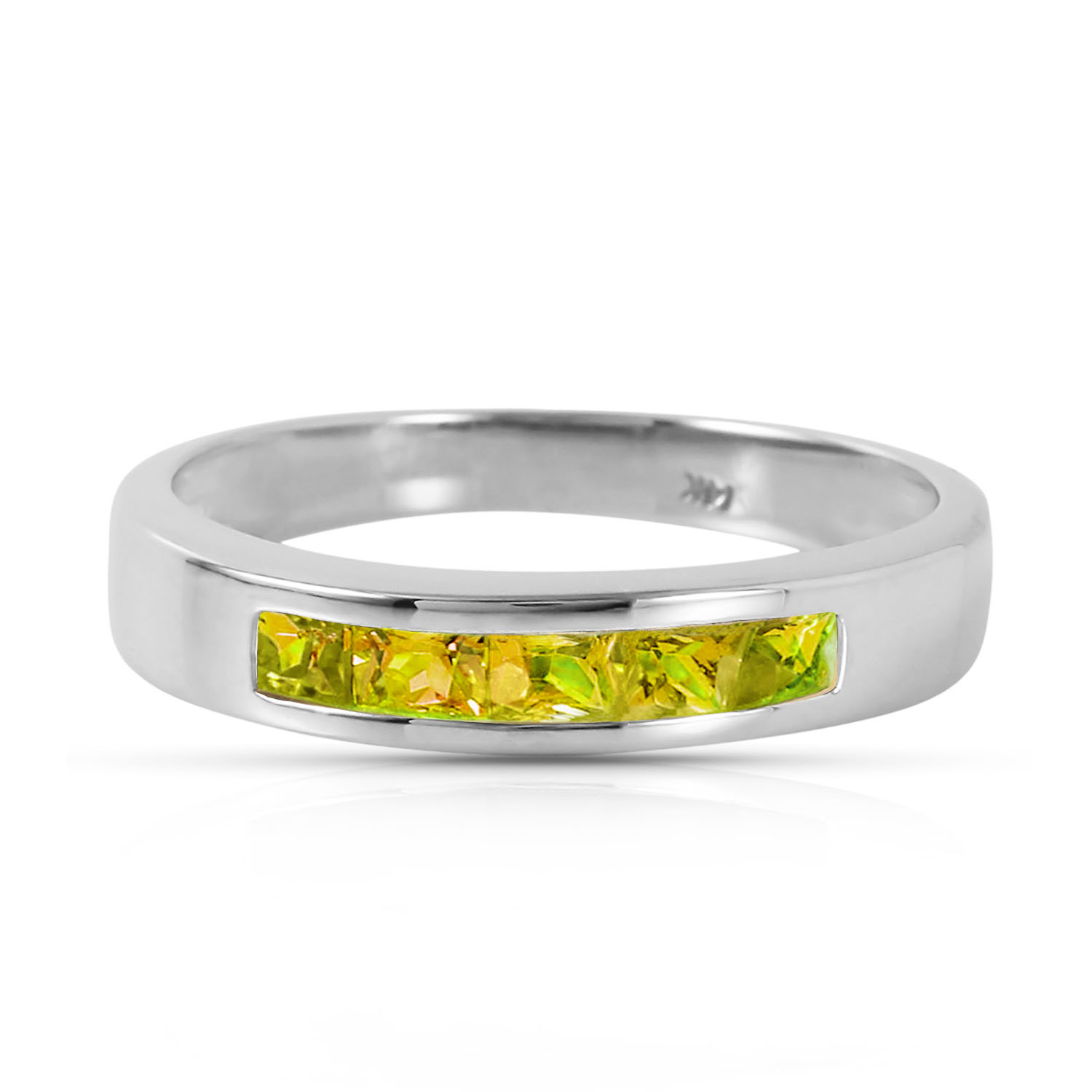 0.6 CTW 14K Solid White Gold Feelings Are Forever Peridot Ring