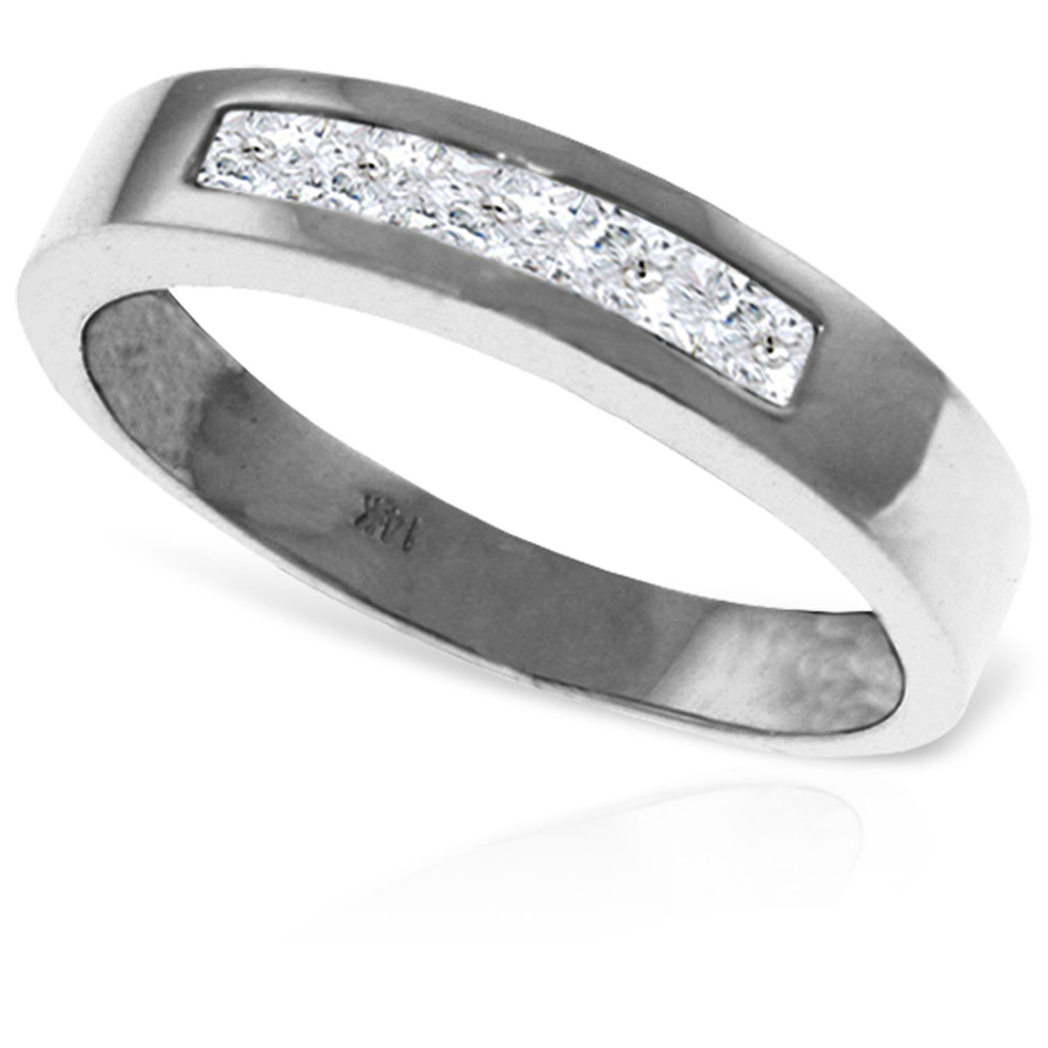0.6 CTW 14K Solid White Gold In It Together White Topaz Ruby Ring