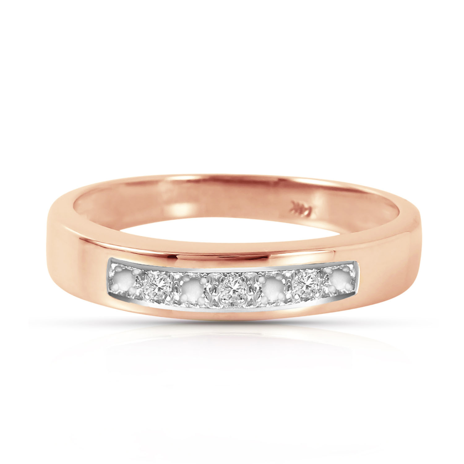 14K Solid Rose Gold Rings withNatural Diamonds
