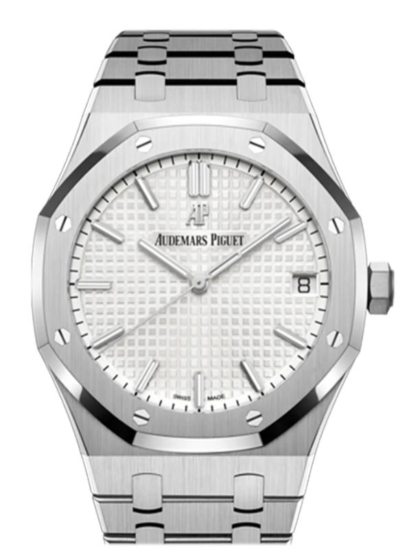 Audemars Piguet 15500ST.OO.1220ST.04 41mm White Dial Stainless Steel Royal Oak Preowned (Watch + Card)