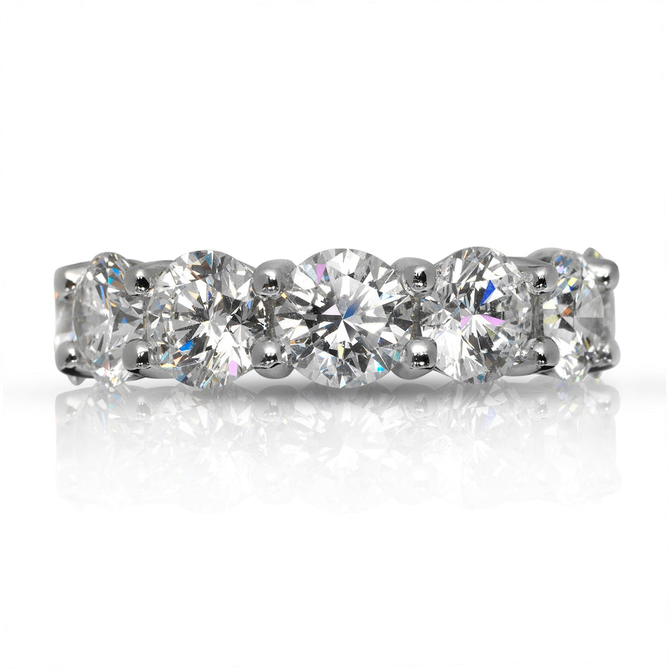 9 CARAT ROUND CUT DIAMOND ETERNITY BAND IN 14K GOLD 70 POINTER U SHAPE SHARED PRONG BY MIKE NEKTA SIZE 5.5