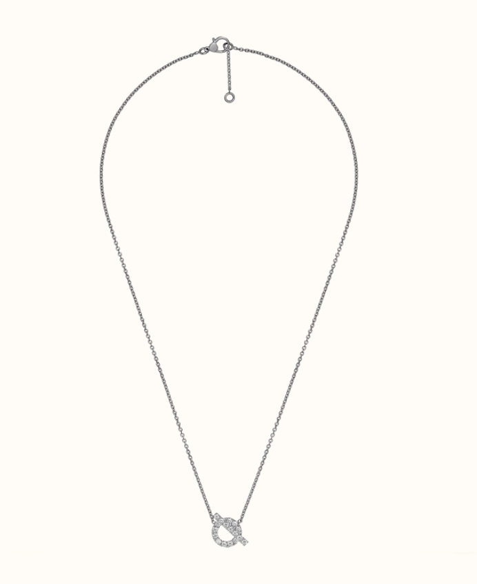 Hermes Finesse White Gold Diamonds Pendant Necklace