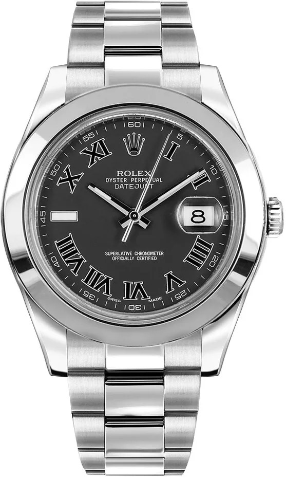 Authentic Men's Rolex Datejust II 41 Dark Grey Dial Luxury Watch