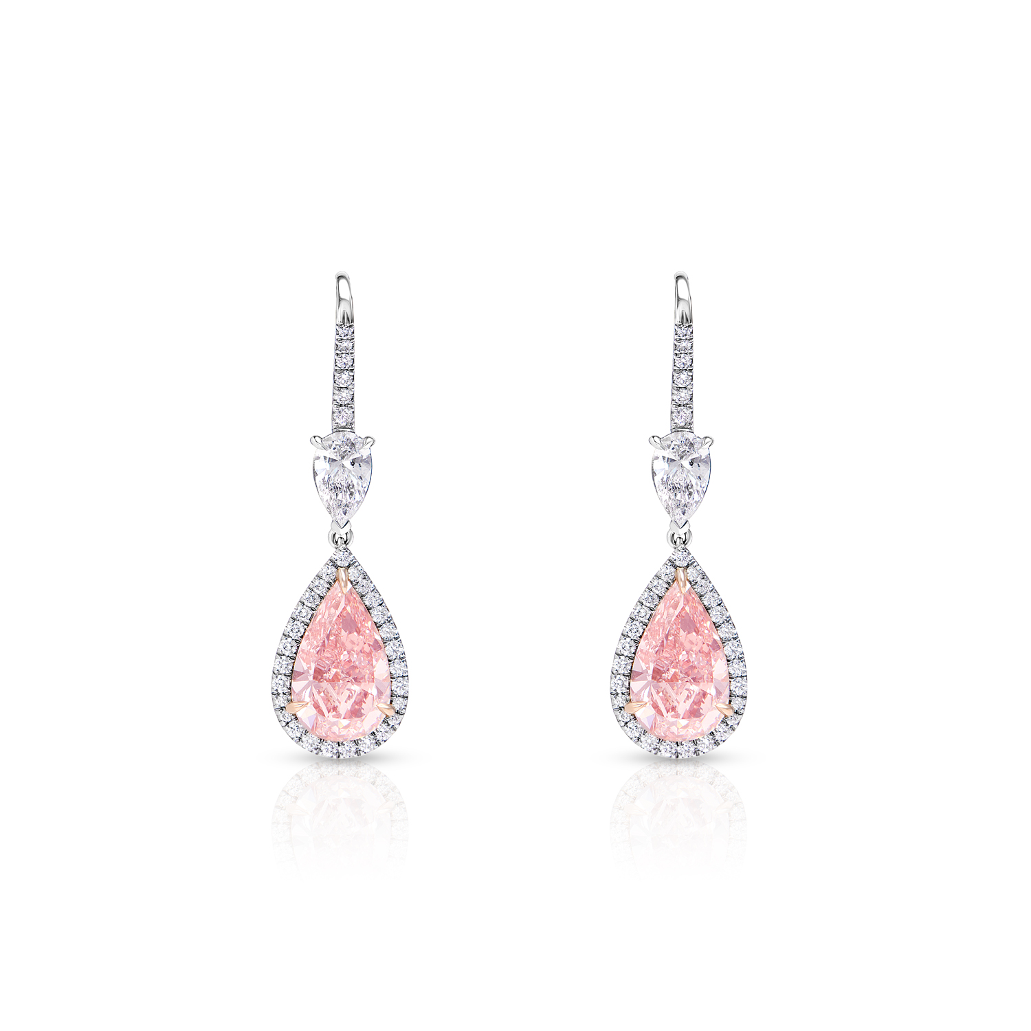 Ayla   Carat Pear Shape Earth Mined Carats Fancy Intense Pink Diamond Earrings. GIA