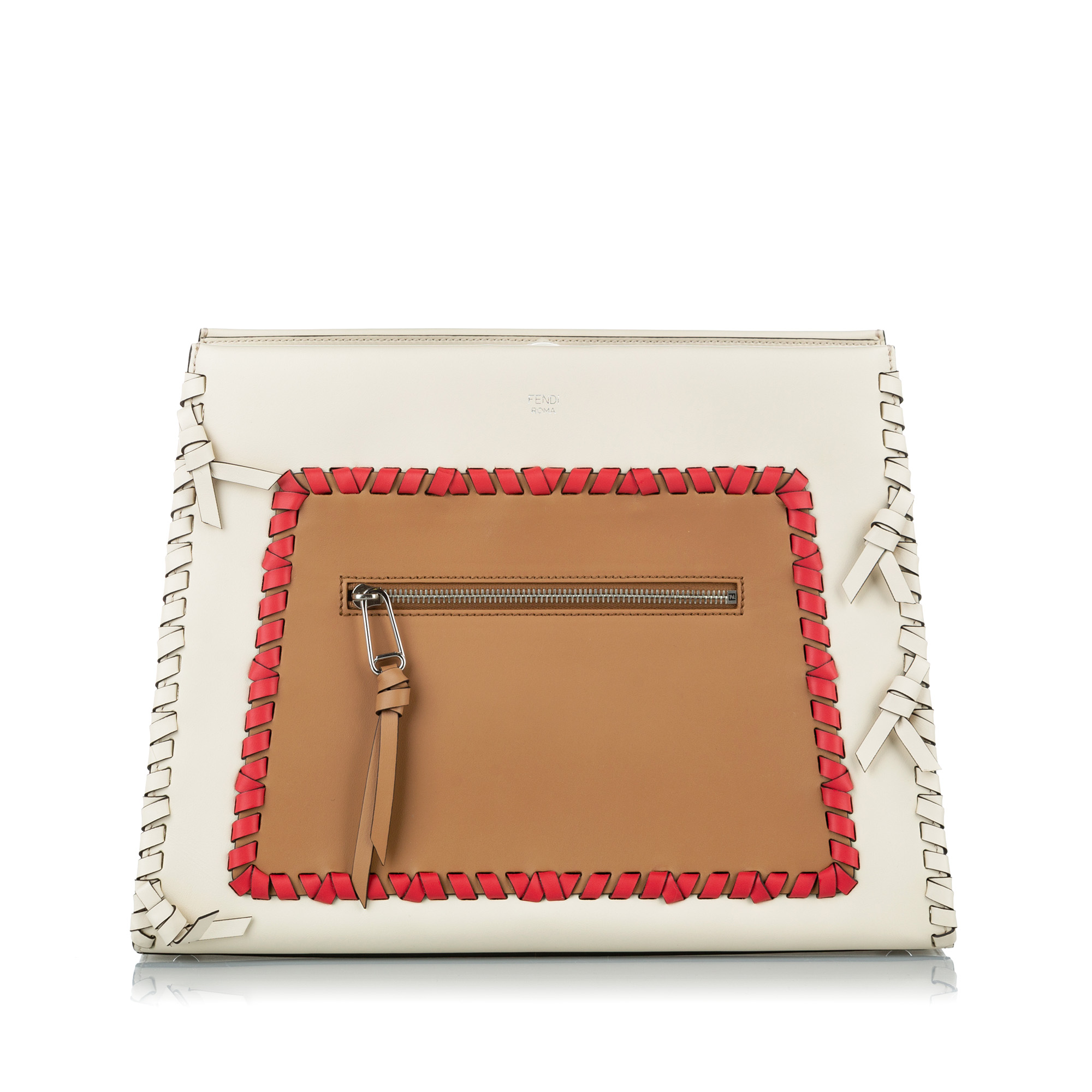 Fendi Whipstitch Runaway Leather Satchel