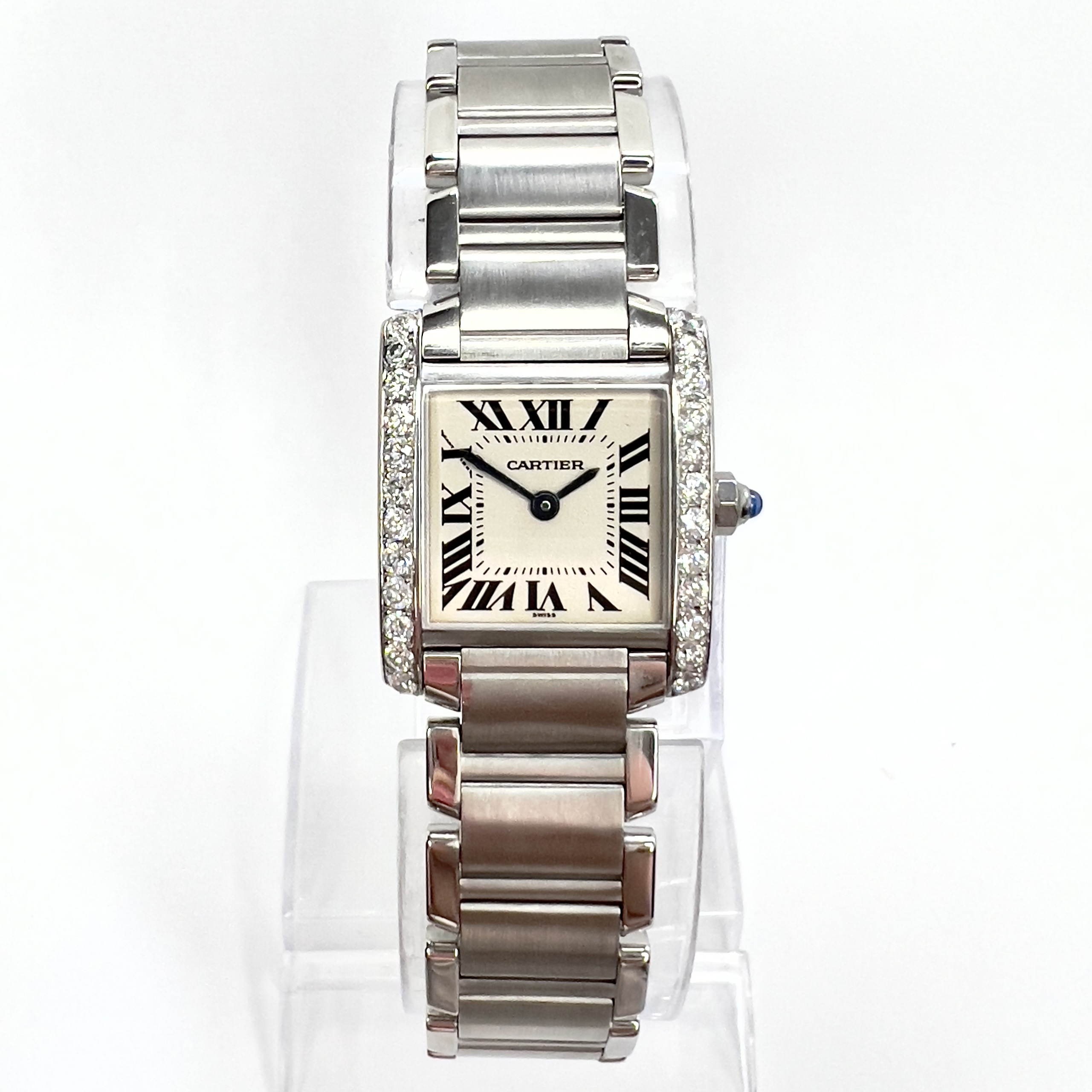 CARTIER TANK FRANCAISE Quartz Steel DIAMOND Watch
