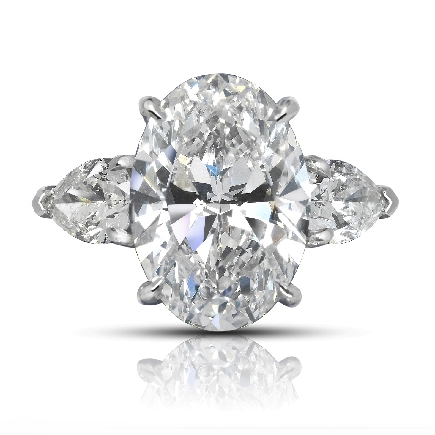 6 CARAT OVAL CUT E COLOR VVS2 CLARITY THREE STONE DIAMOND ENGAGEMENT RING PLATINUM GIA CERTIFIED 5 CT E VVS2 BY MIKE NEKTA