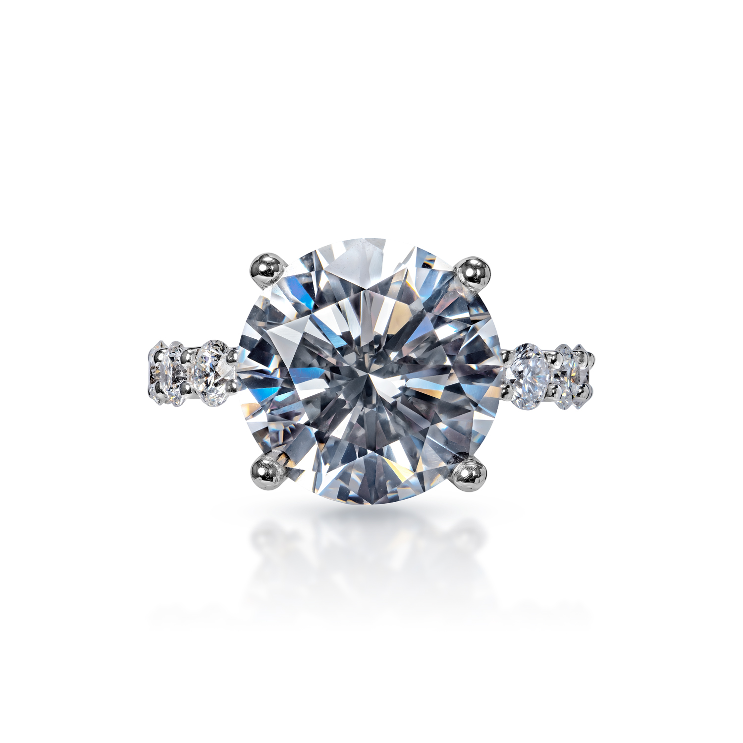 Millie Carat   Round Brilliant Diamond Engagement Ring in 18k White Gold.  Certified