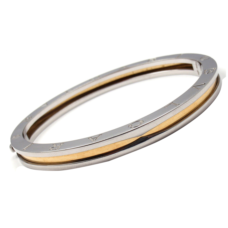 Bulgari 18K Yellow Gold  Stainless Steel B-Zero Bangle Bracelet