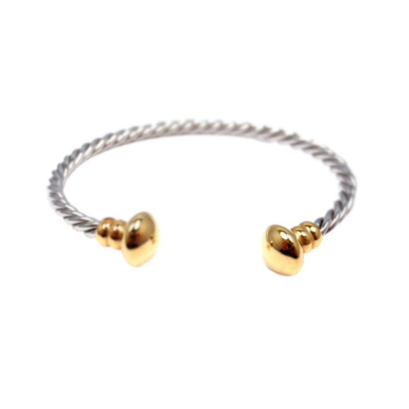 Bulgari 18K Yellow Gold Stainless Steel Bangle Bracelet