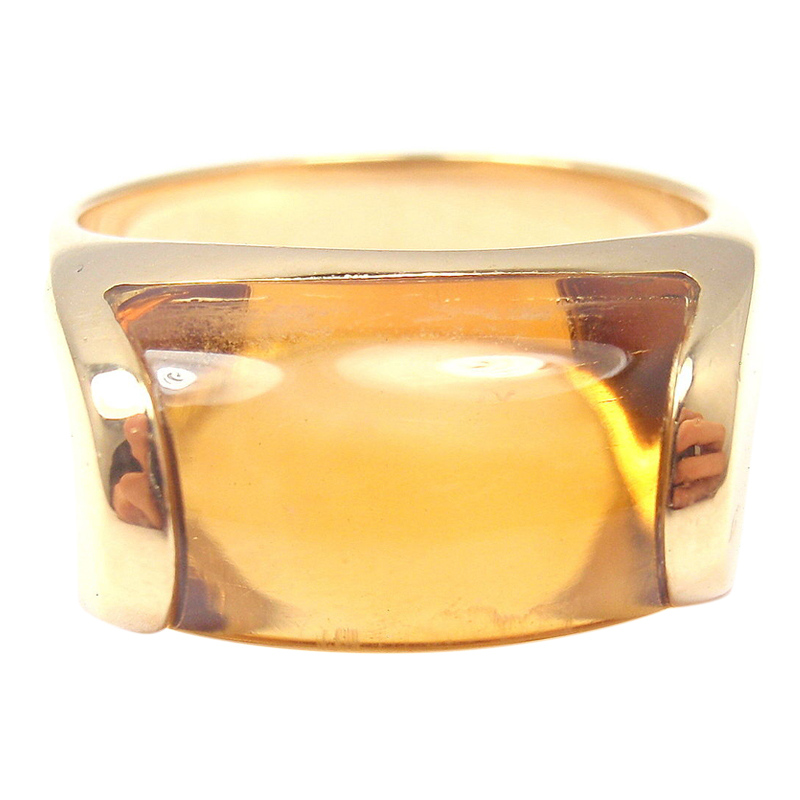 Bulgari 18K Yellow Gold  Citrine Ring