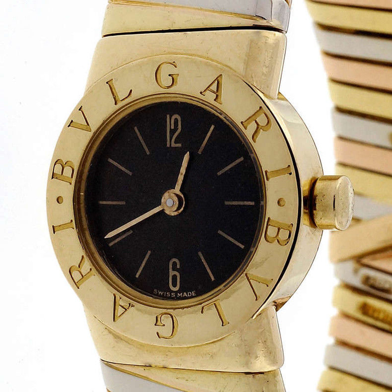 Estate Bulgari Tubogas 18k Tri Color Watch
