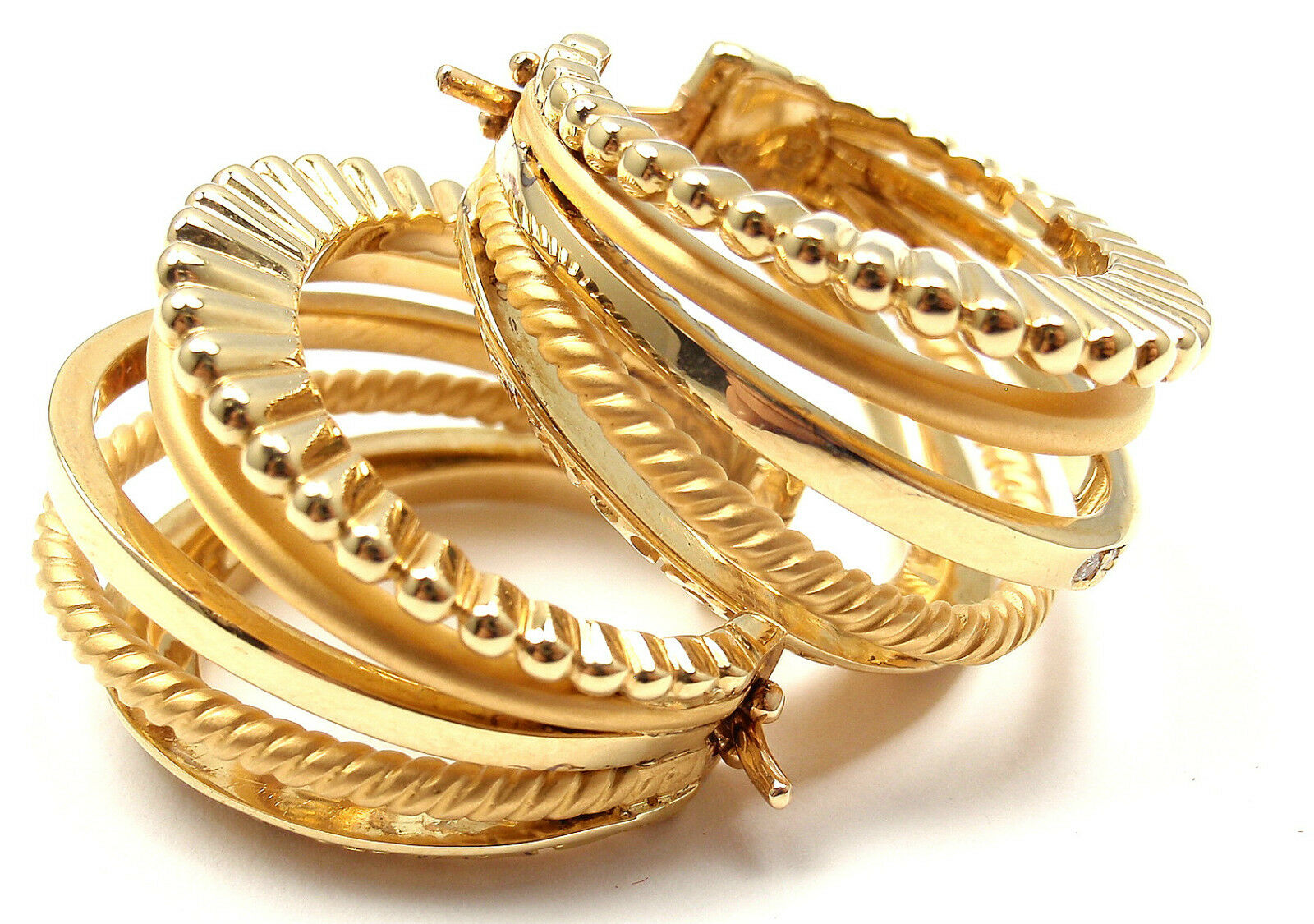 Carrera Y Carrera Melodia 18k Yellow Gold 5Strand Diamond Earrings