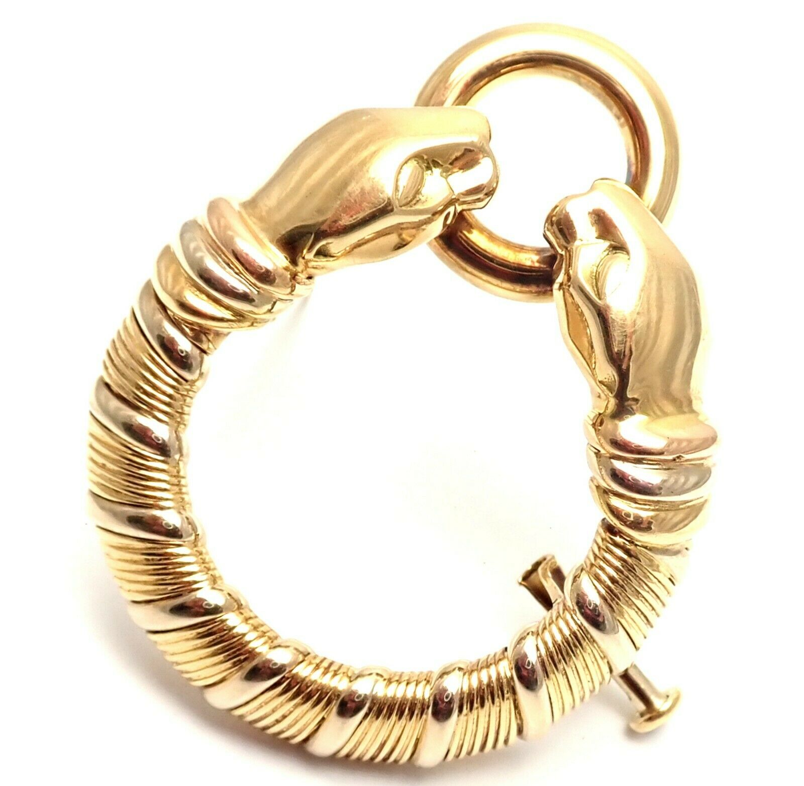 Cartier Panther Panthere 18k Tri-Color Gold Pin Brooch